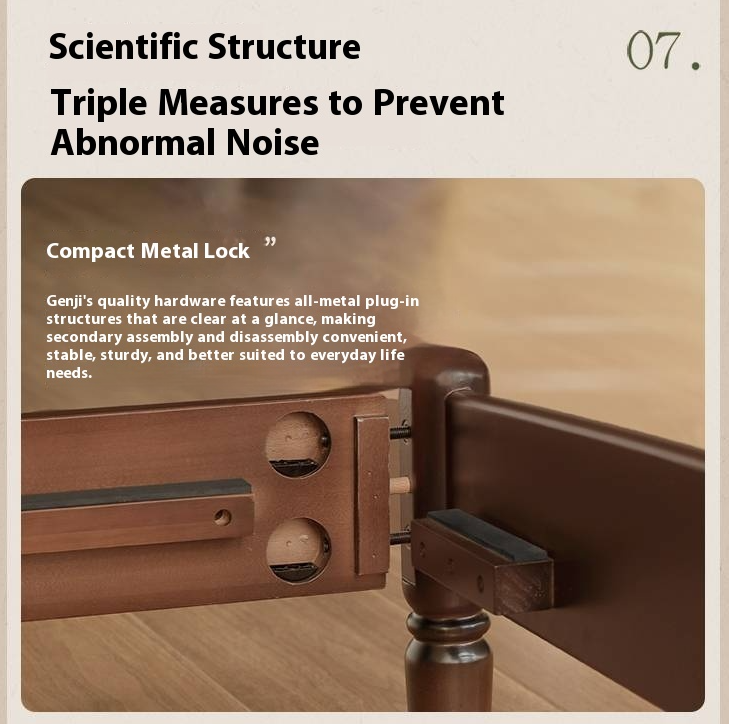 Poplar Solid Wood French Retro Bed