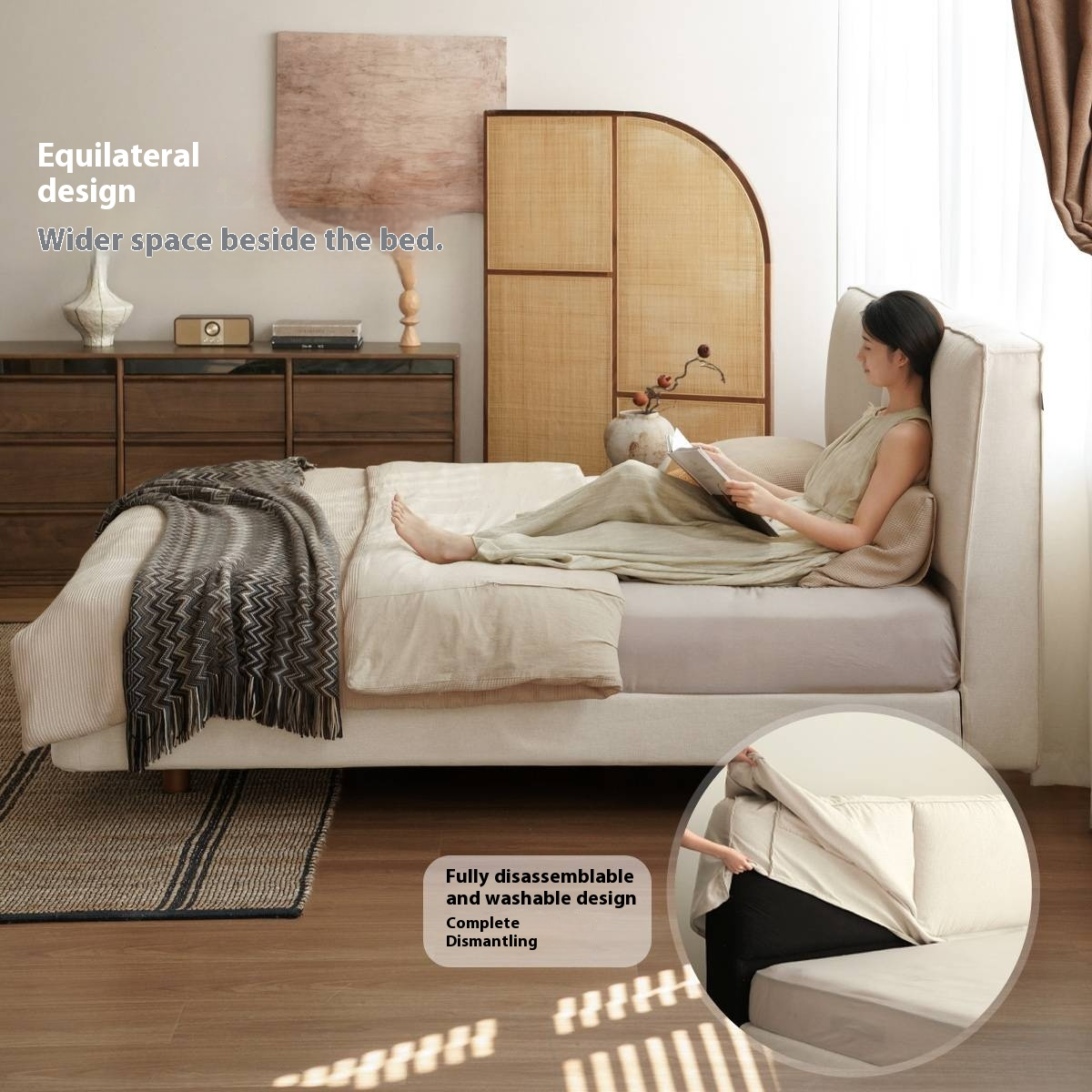 Fabric Suspended Bed Wabi Sabi Style