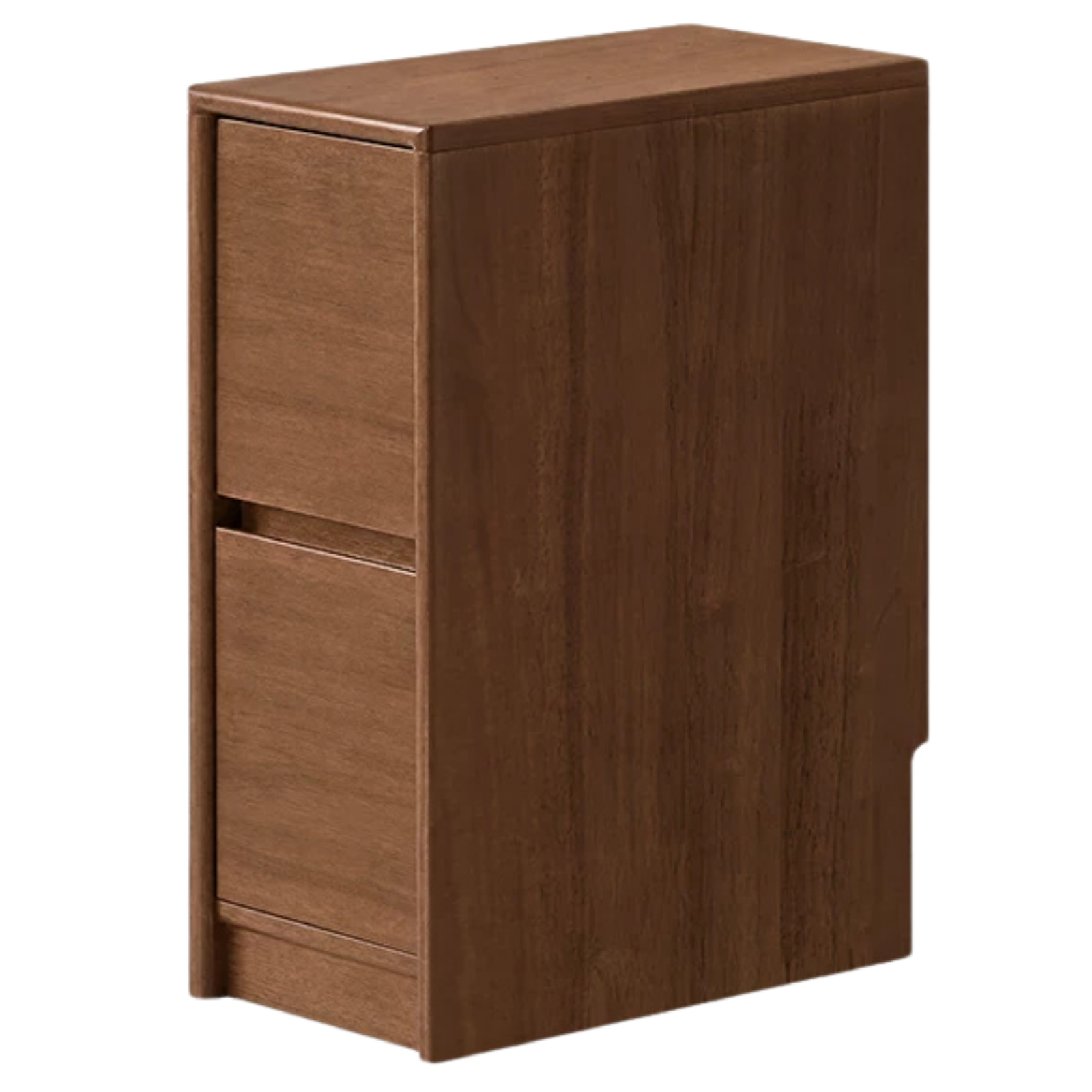 Oak Solid Wood, Solid Rubberwood Two Drawer Nightstand.