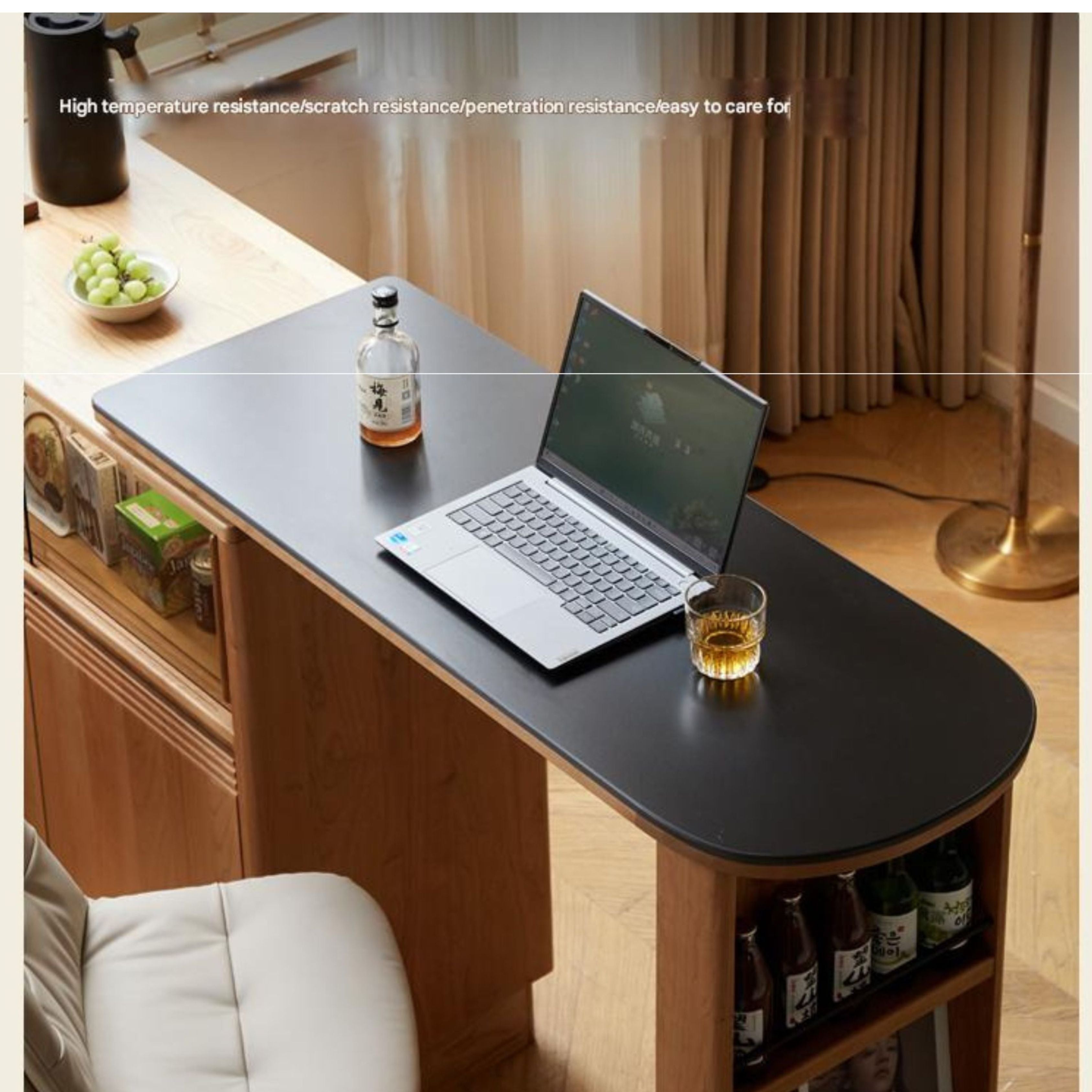 Cherry Solid Wood Telescopic Bar Table