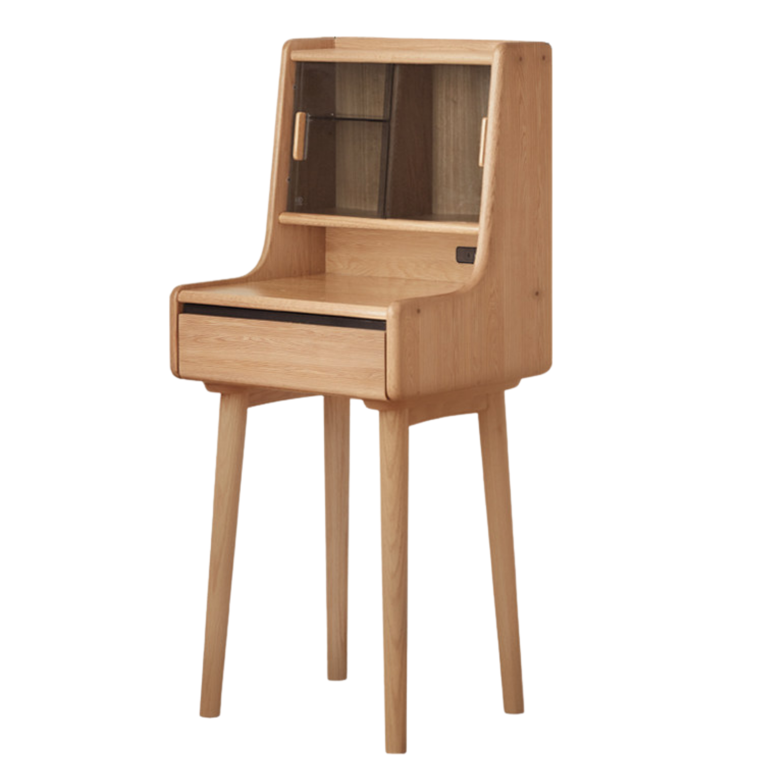 Oak, Ash Solid Wood Vanity Table Shelf Integrated.