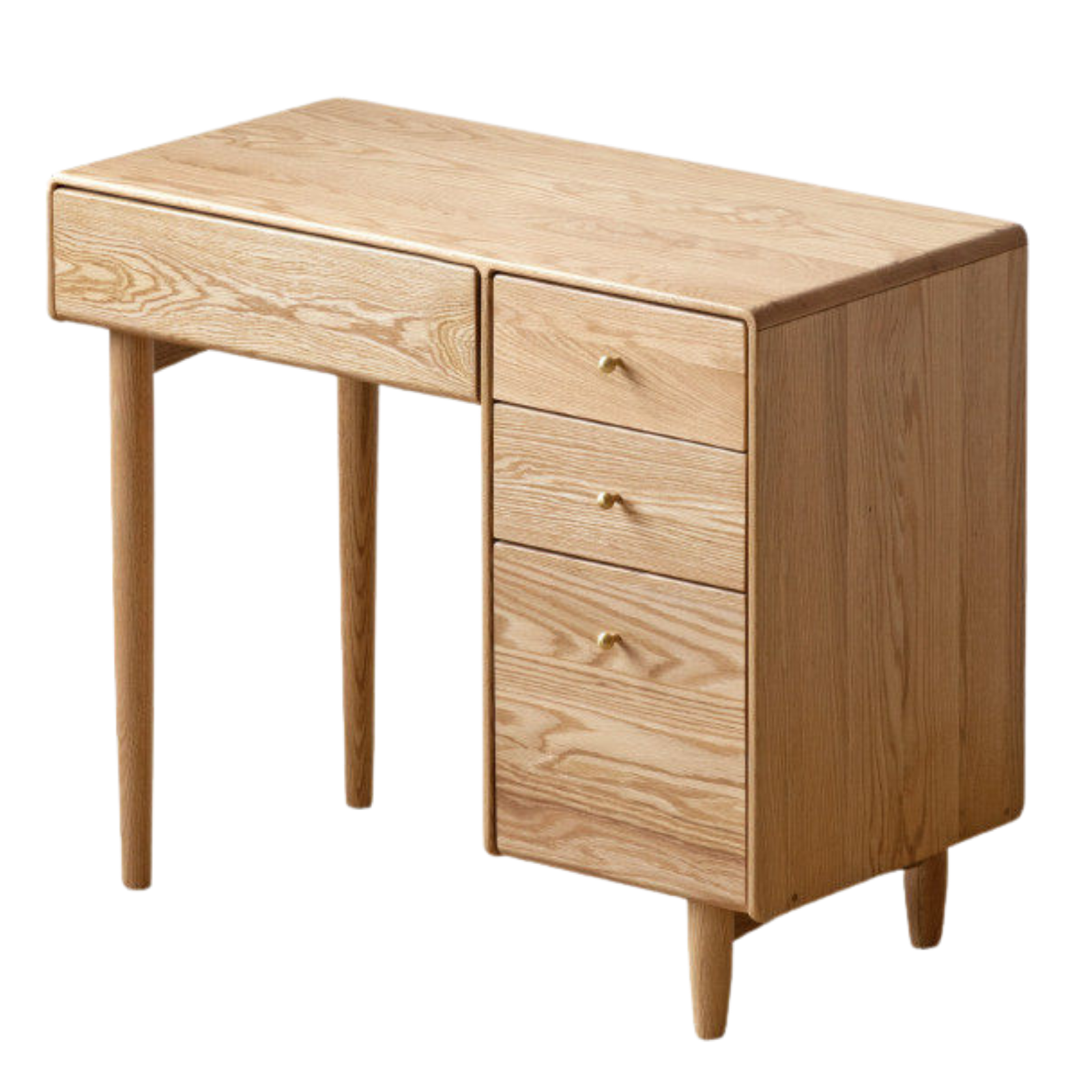 Oak Solid Wood Vanity Table Atmosphere With Lights.