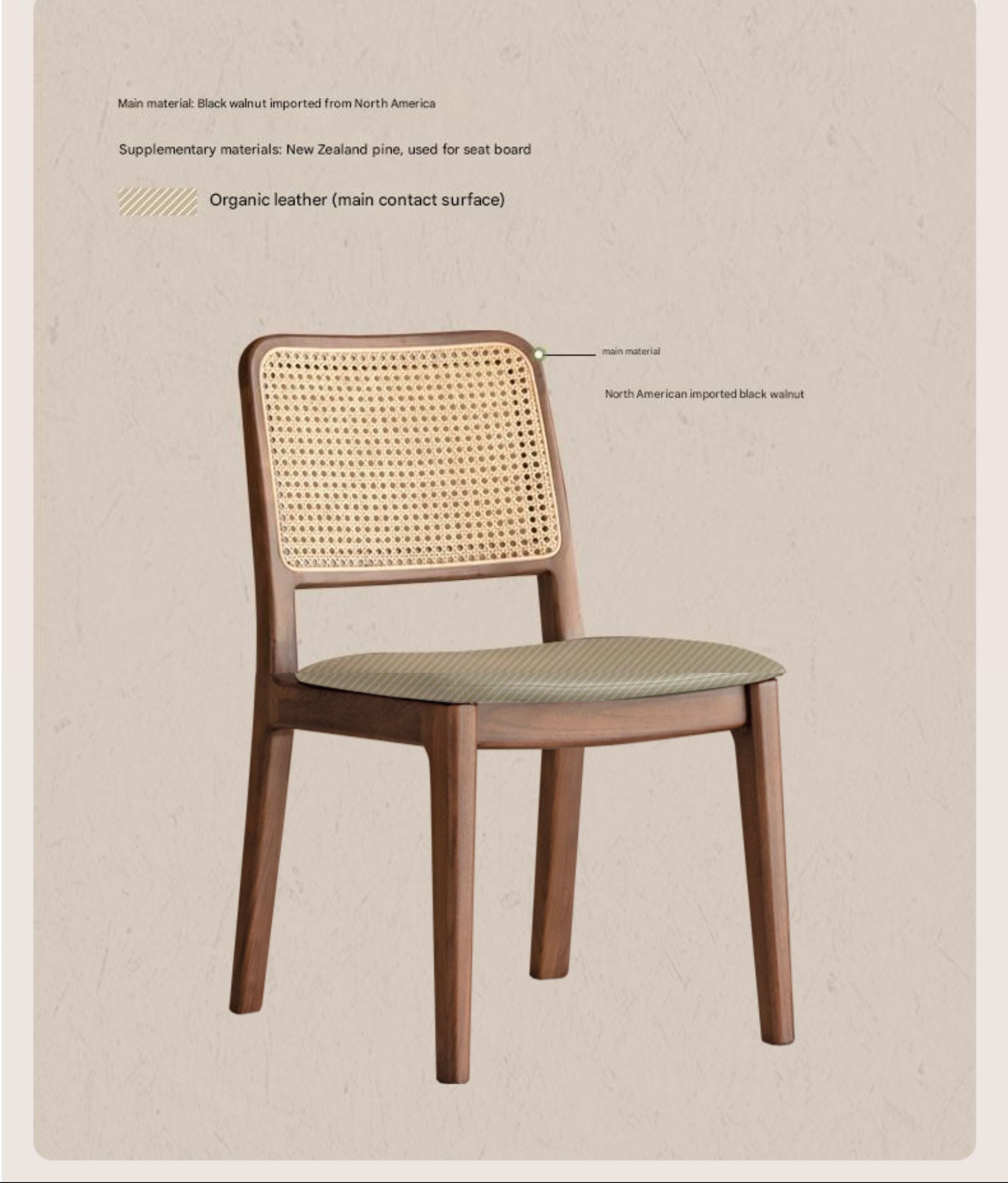 Set 4 pcs Black Walnut, Oak, Ash, Beech, Sandalwood Solid Wood Dining Chair