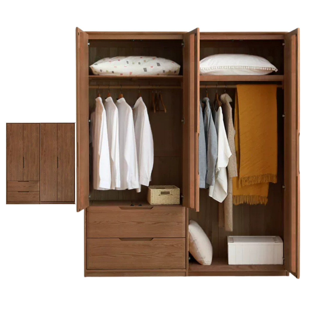 Oak, Ash Solid Wood minimalist Wardrobe
