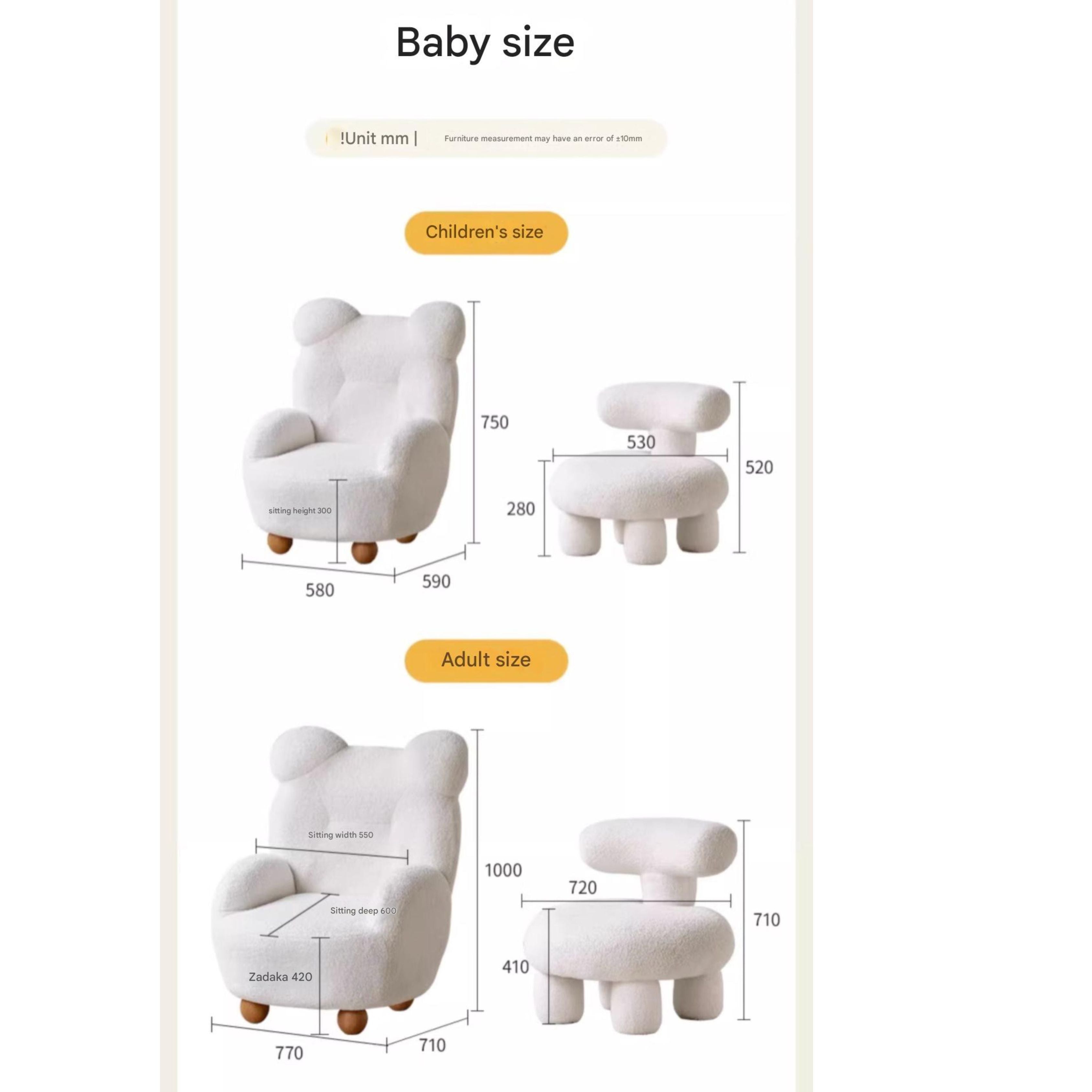 Children's Bear Cute Baby Single Lazy Sofa
