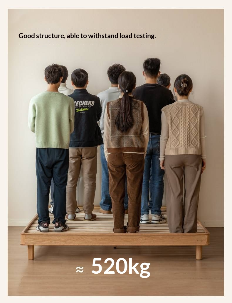 Oak Solid Wood Bed — Simple Style with Multifunctional Upholstered Design