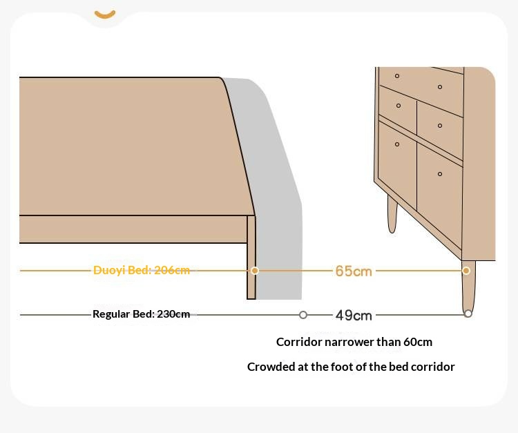European Beech Solid Wood Bed — Nordic Minimalist Style