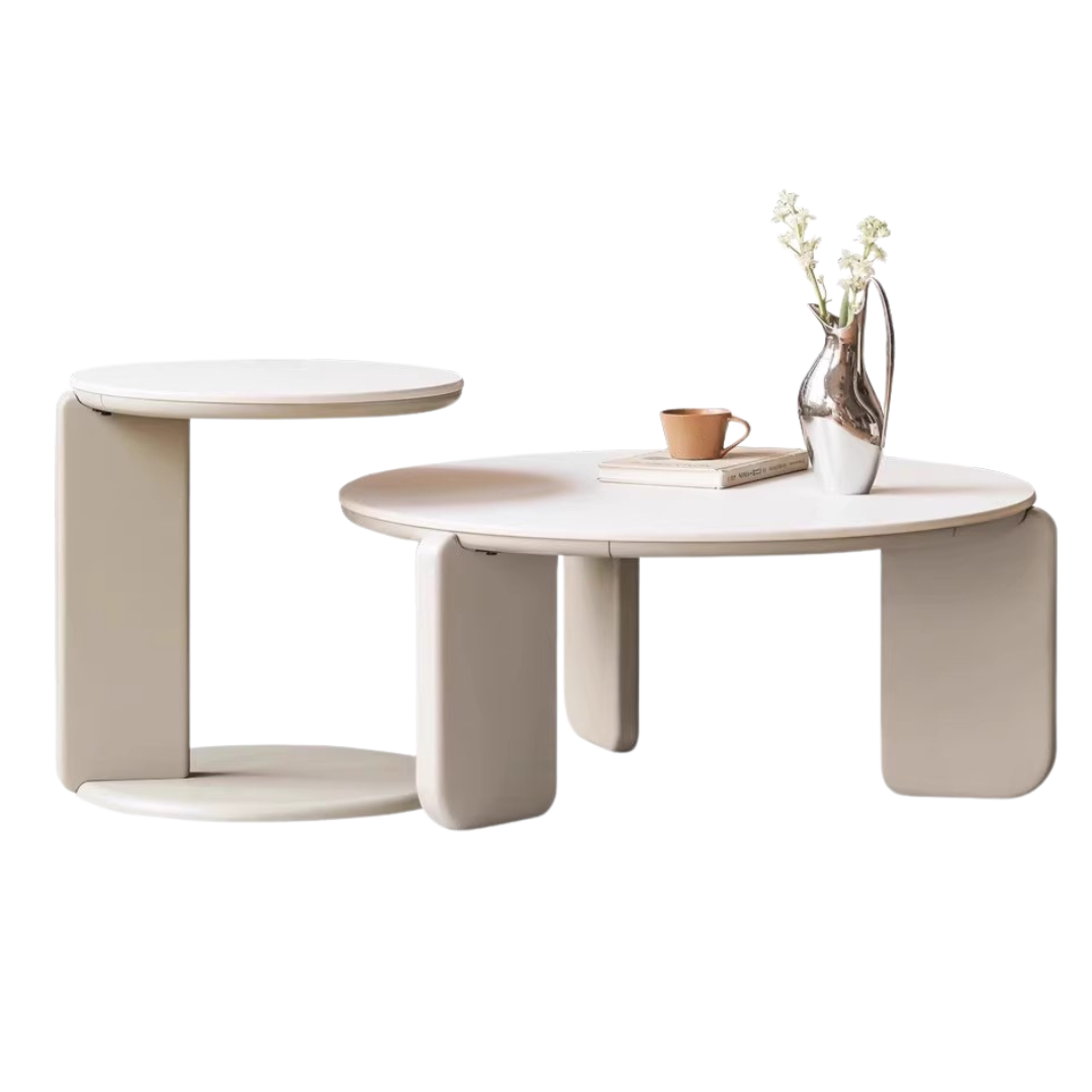 Poplar Solid Wood Rock Plate Combination Coffee Table.
