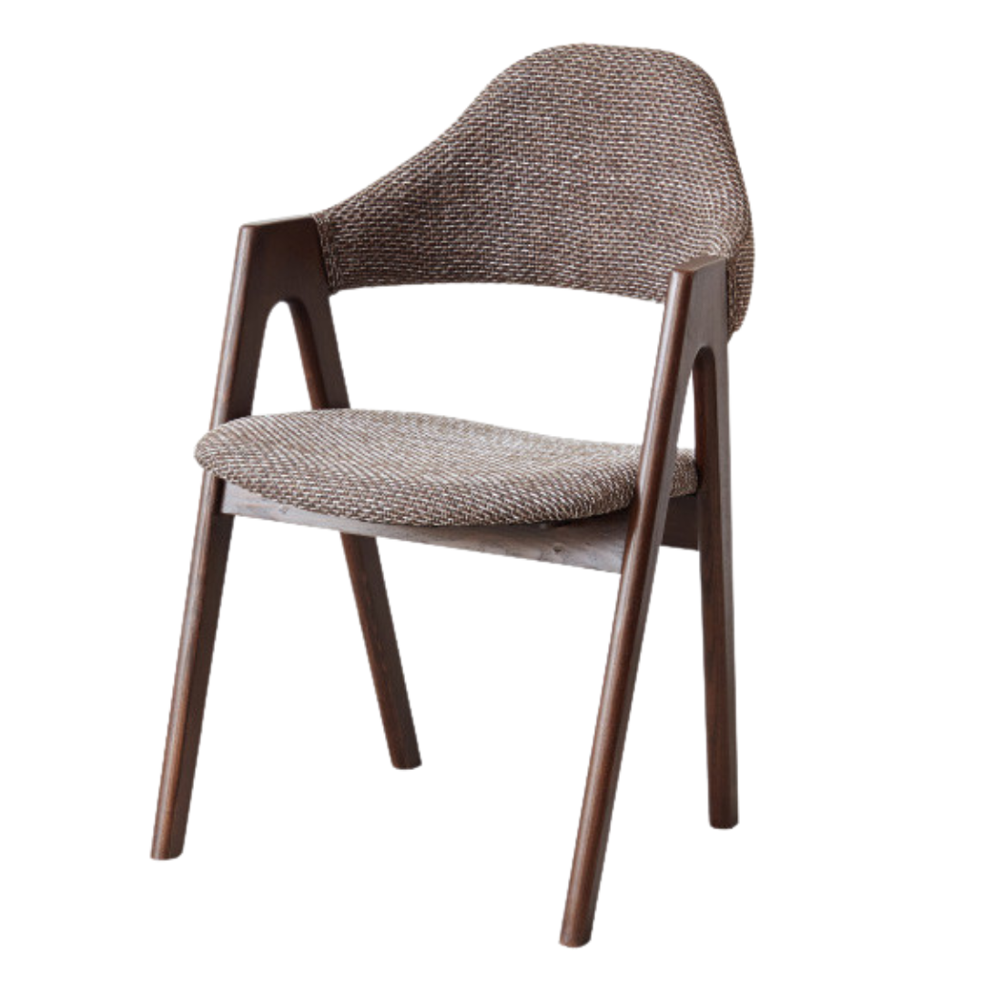 Black Walnut, Oak, Solid Rubberwood Chair with Soft Fabric/Leather Back