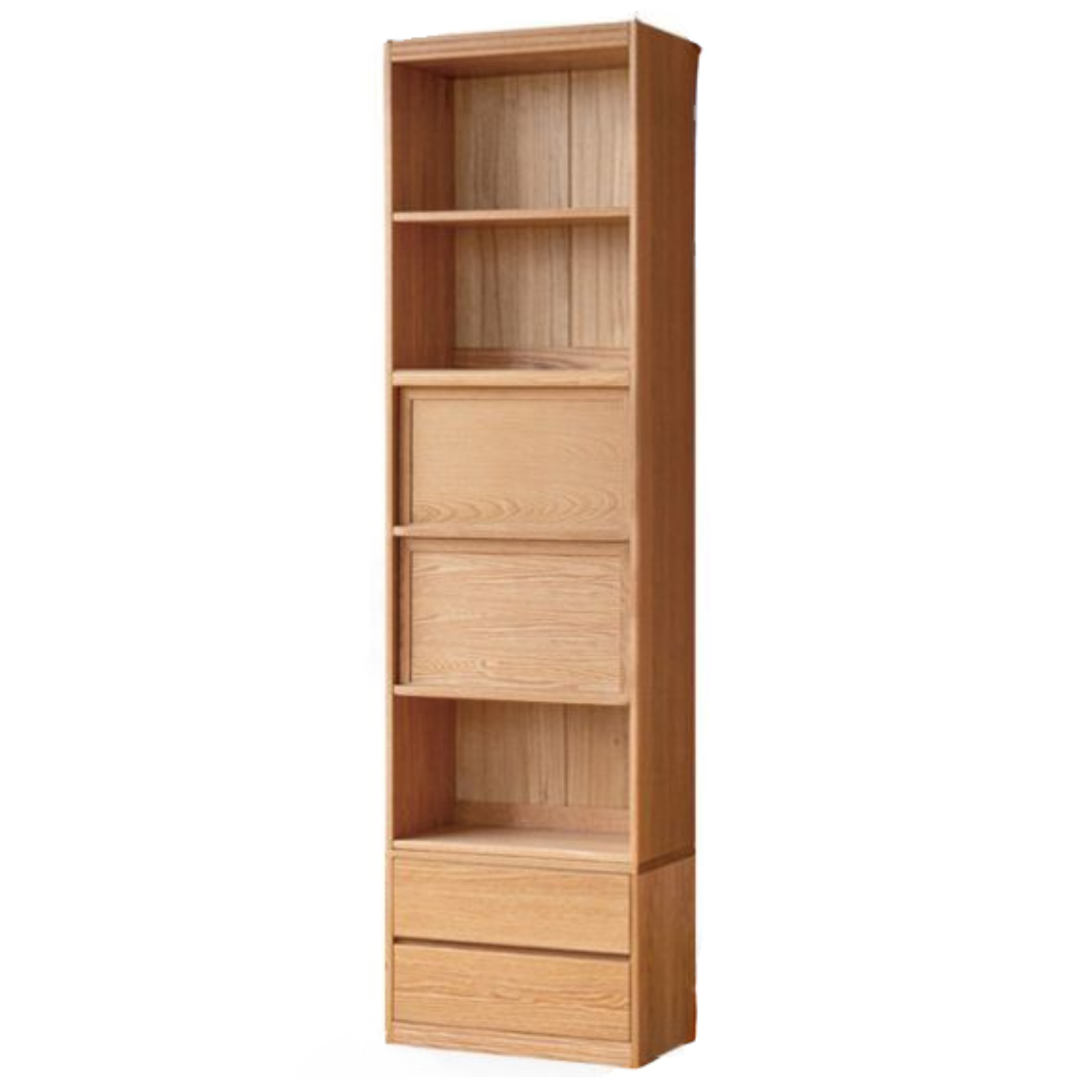 Oak, Ash Solid Wood Wall-Mounted Bookcase with Simple Storage Design