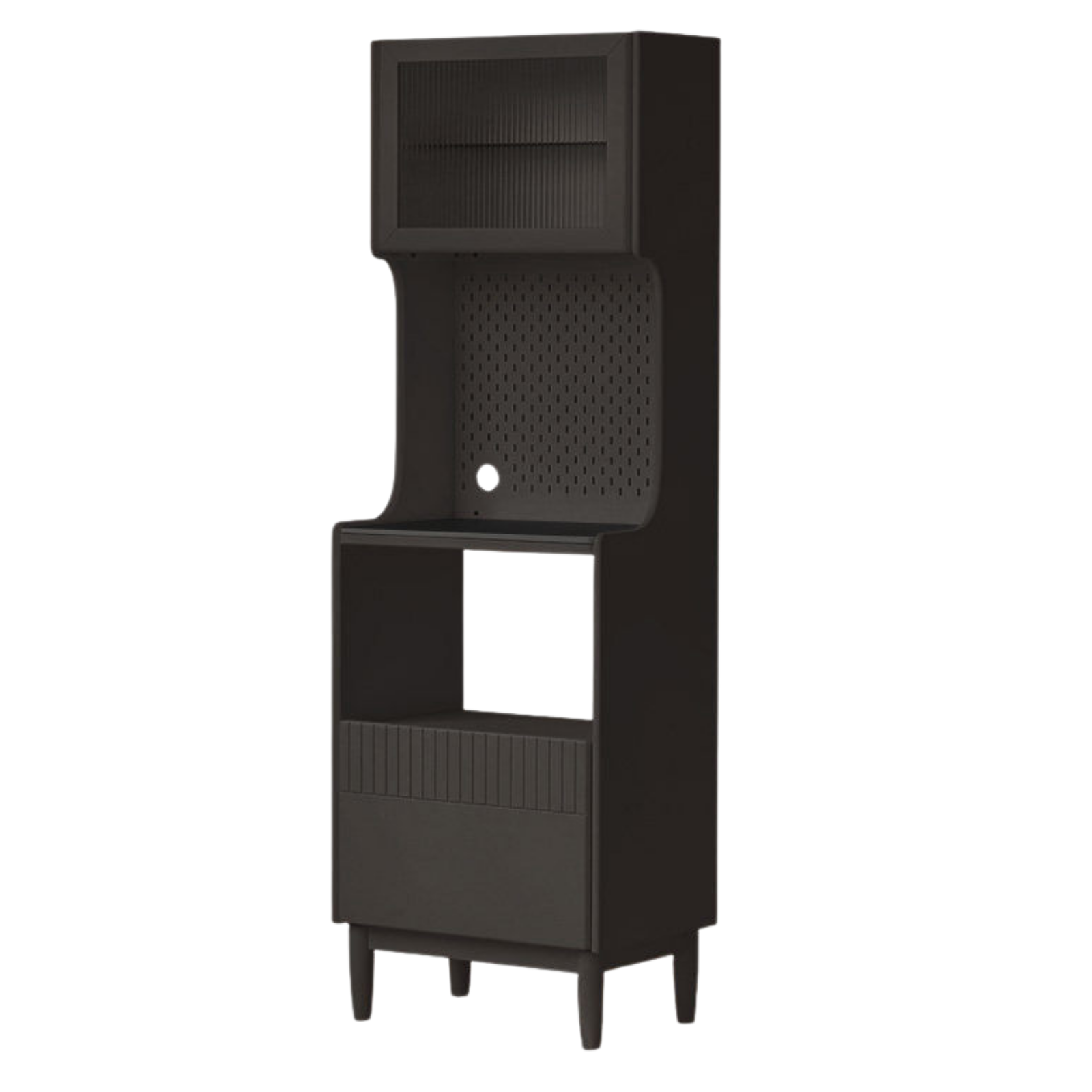 Solid RubberWood Minimalist Style Sideboard with Storage Cabinet