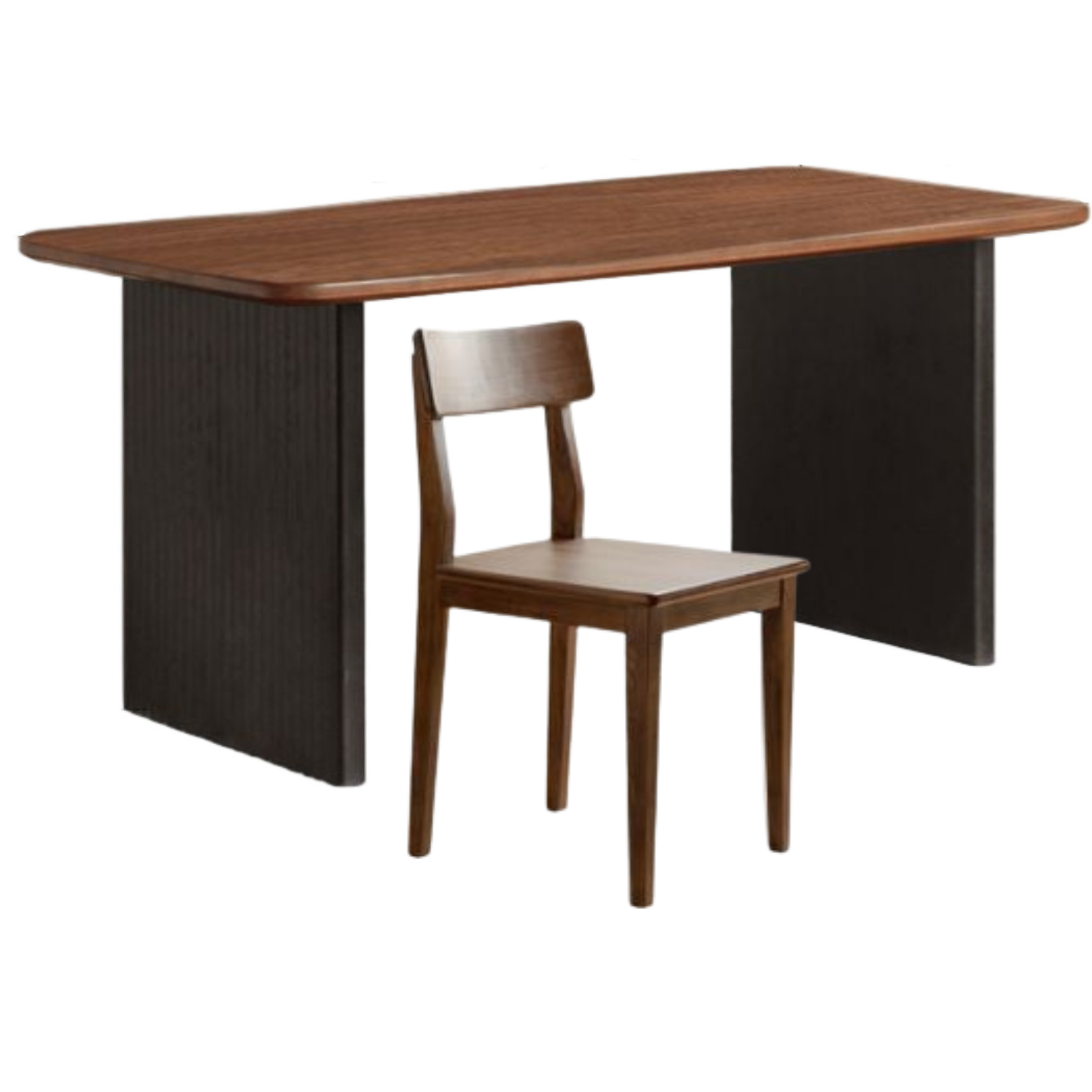 Black Walnut Solid Wood Light Luxury Style Dining Table