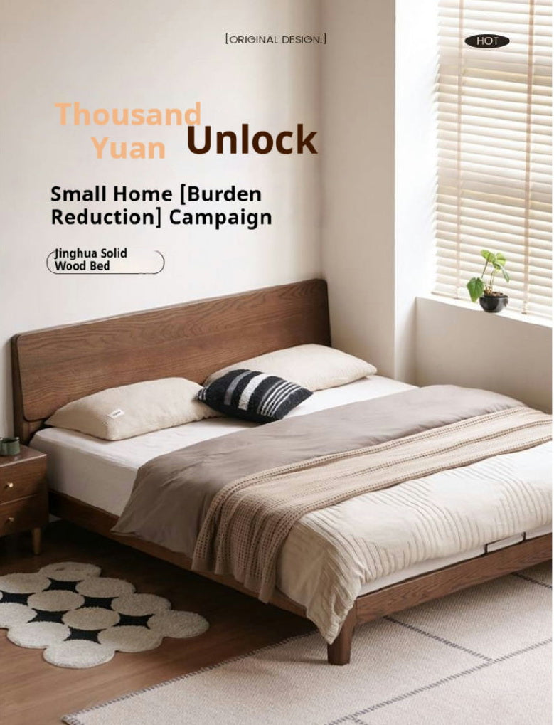 Oak Solid Wood Bed Modern
