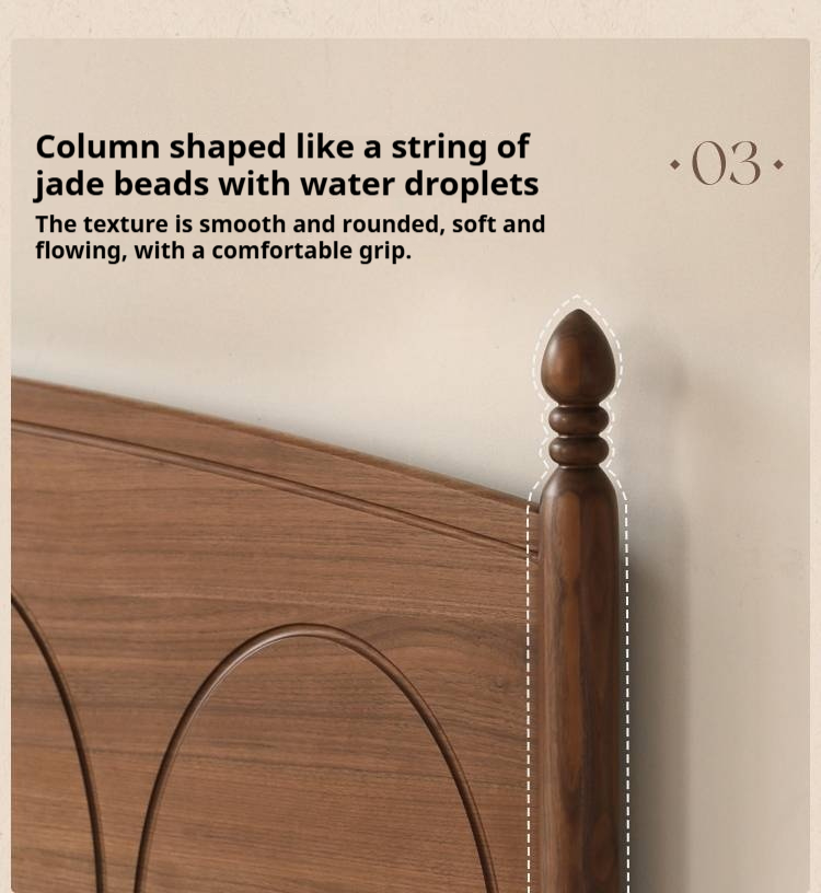 Poplar Solid Wood French Retro Bed