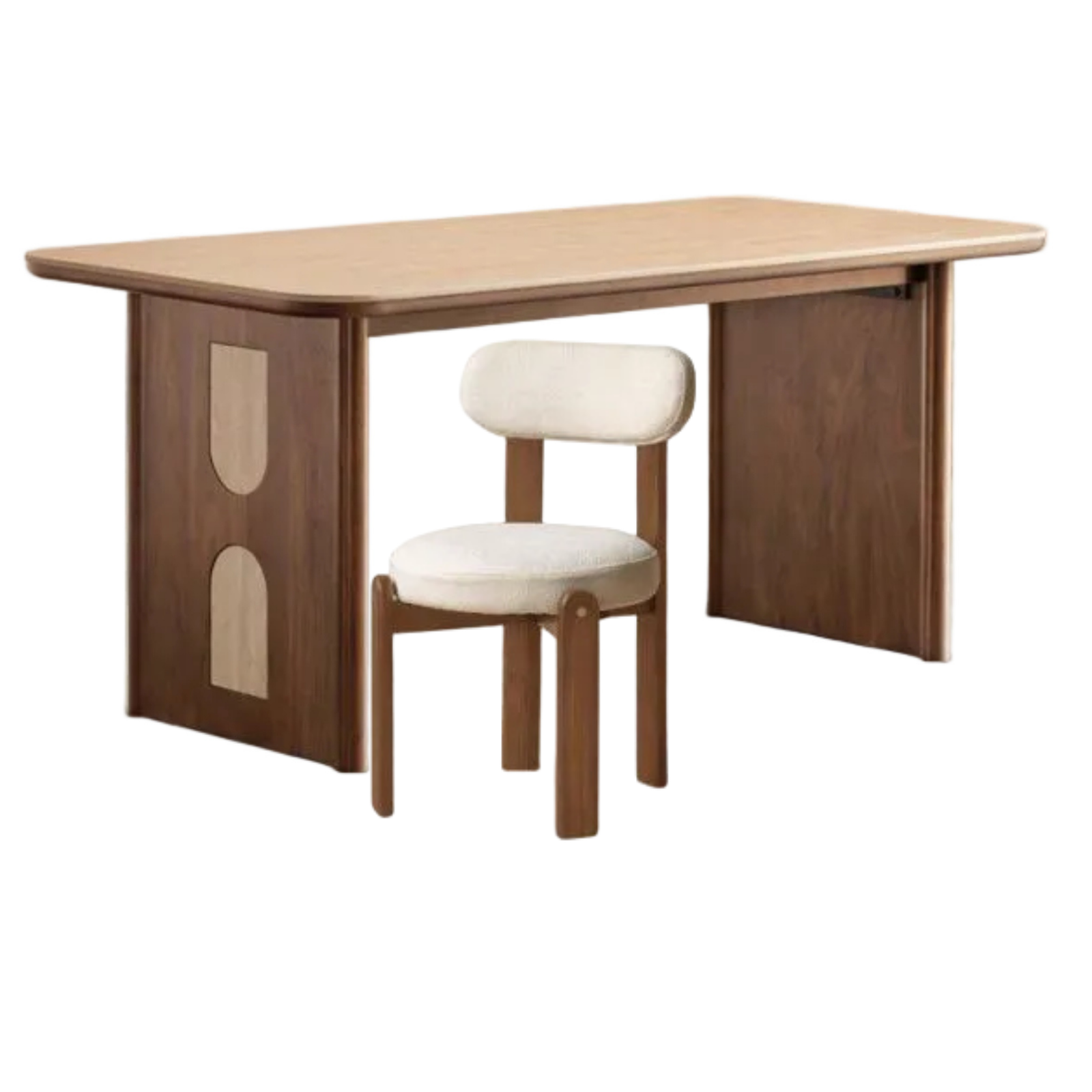 Black Walnut Solid Wood Vintage Style Slab Dining Table