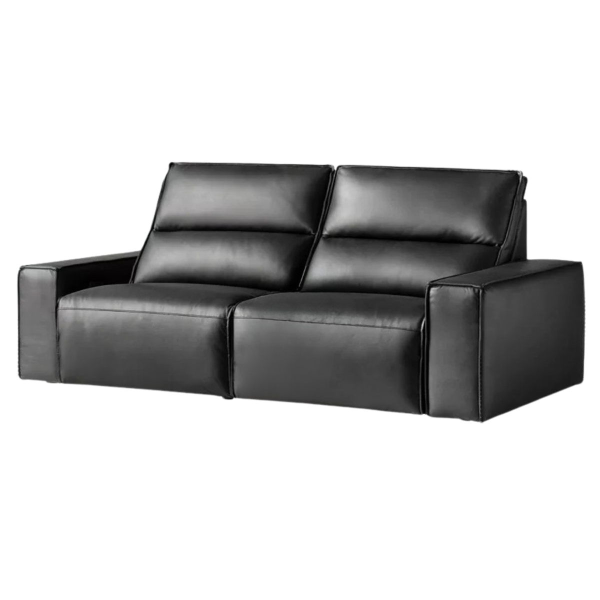 Genuine Leather Power Reclining Sofa with Adjustable Headrests and USB Charging