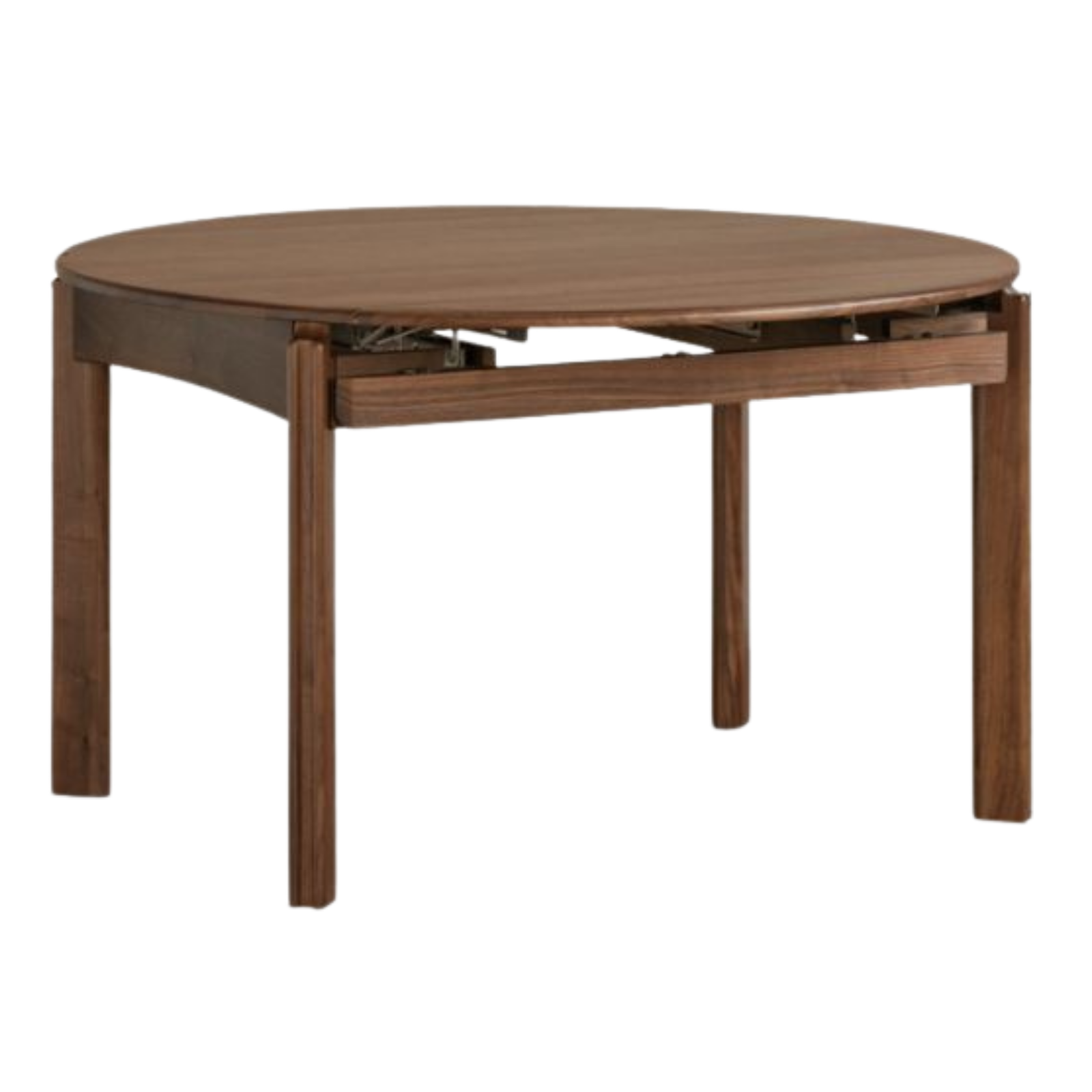 Black Walnut Solid Wood Retractable Round Dining Table