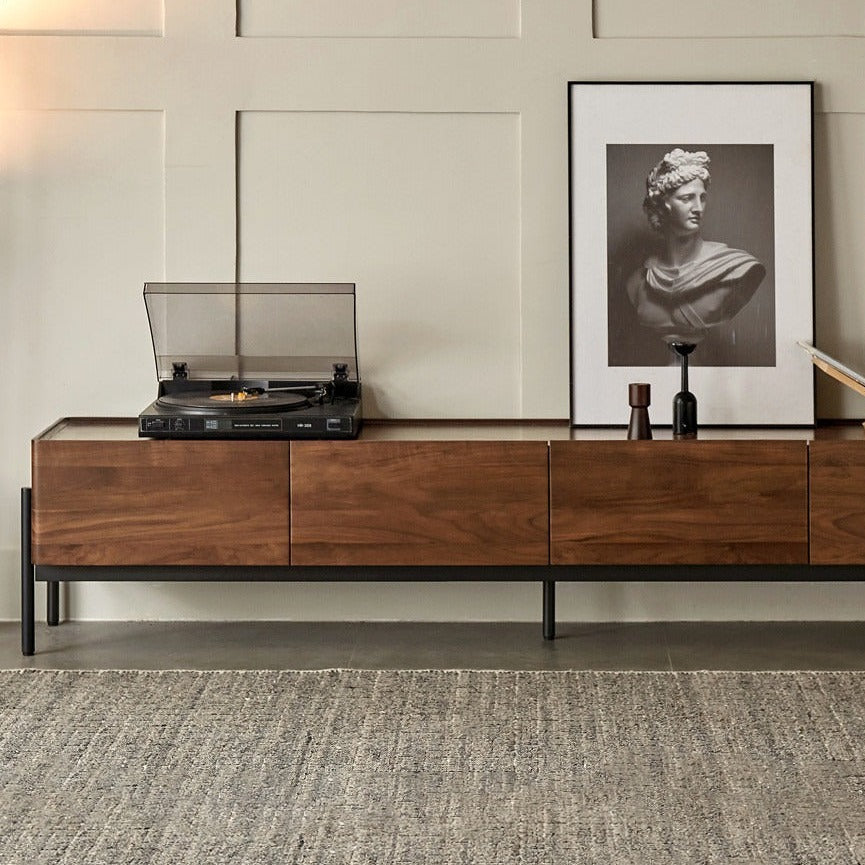 Black Walnut Solid Wood TV Stand.