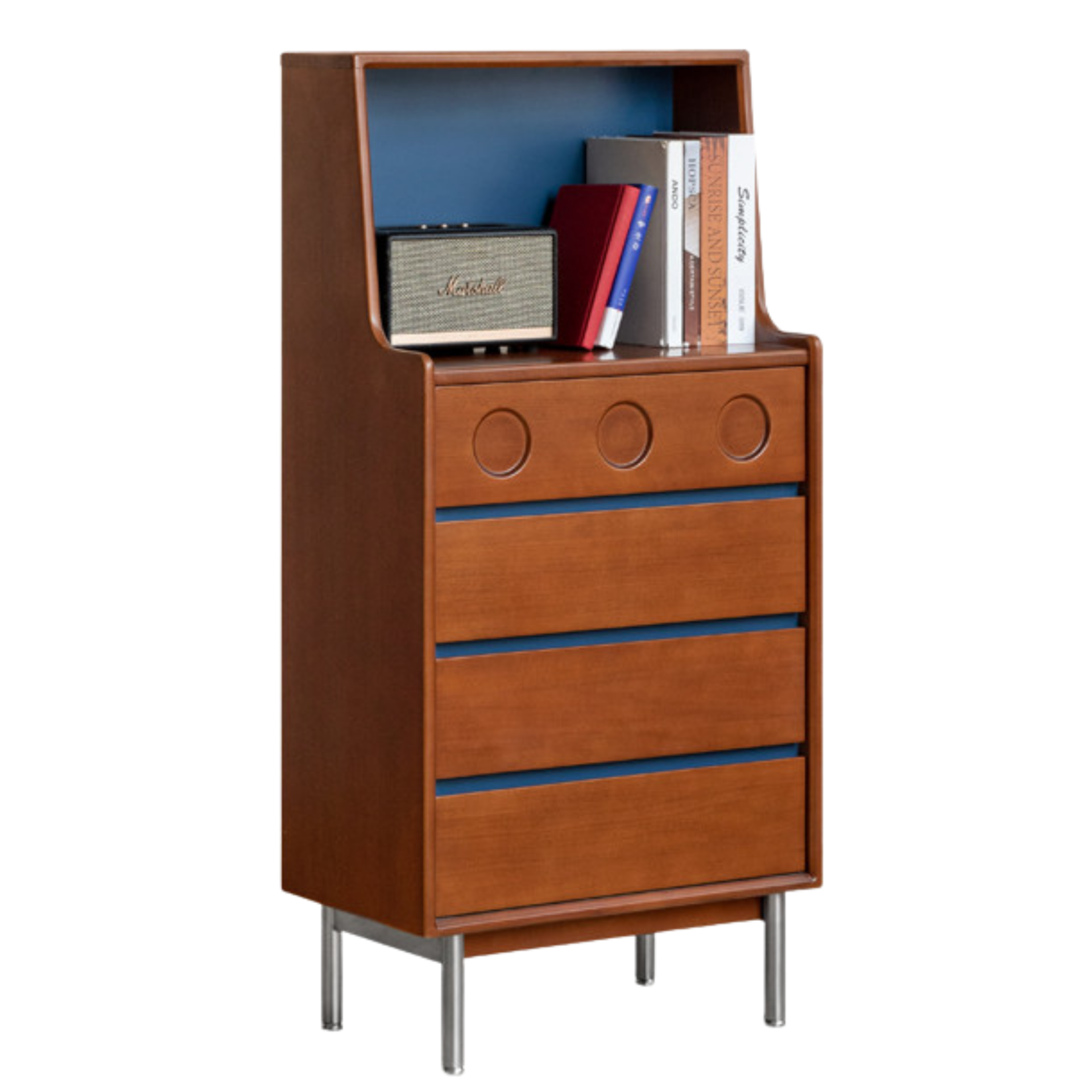 Poplar Solid Wood Middle-Age Edge Cabinet Storage.