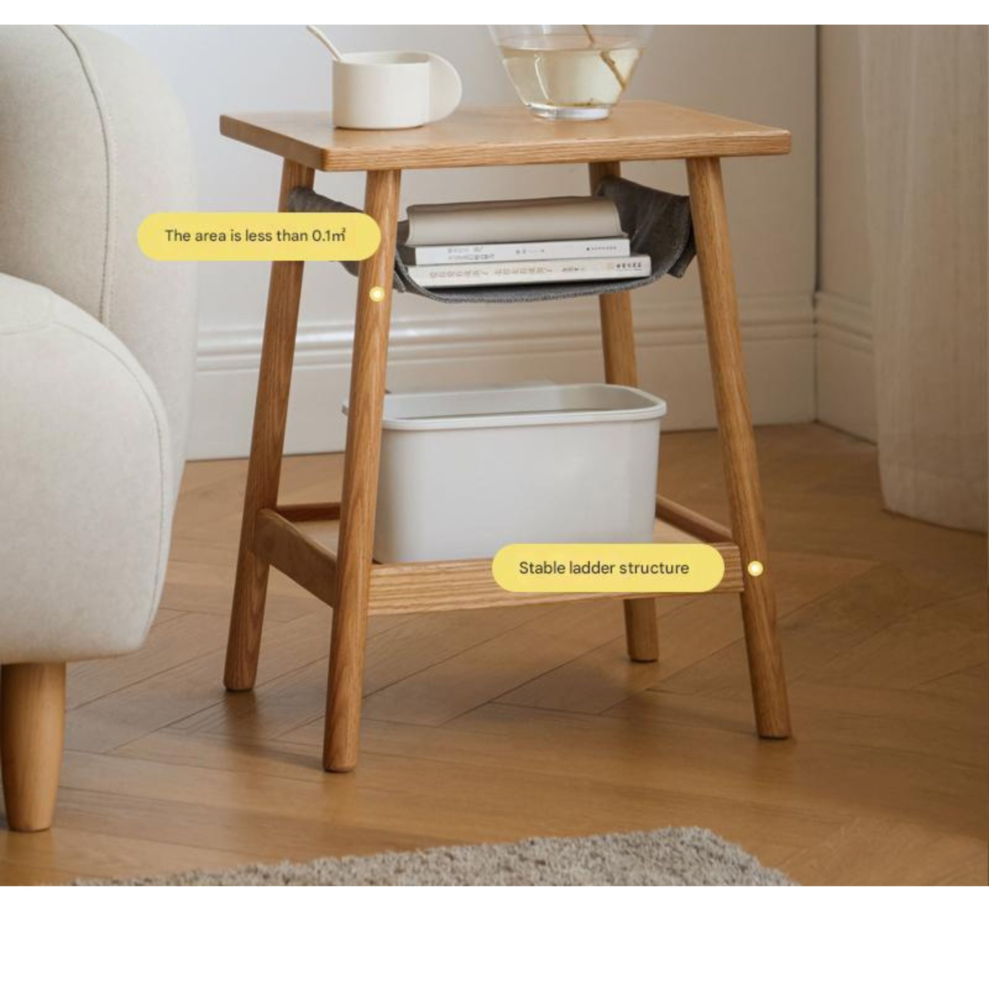 Oak Solid Wood Modern Nordic Side Table
