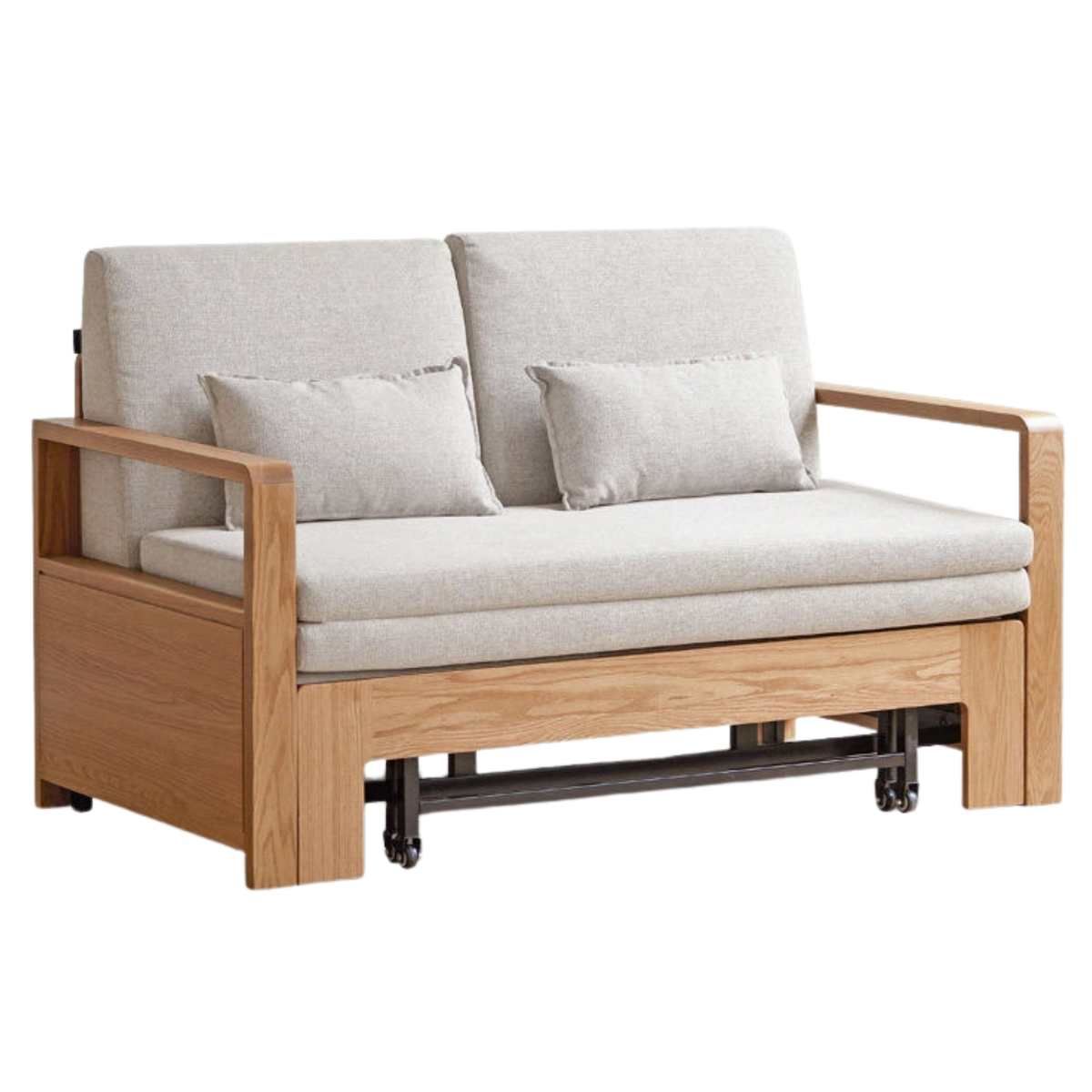 Oak, Ash Solid Wood Modern Dual-Use Sofa Bed