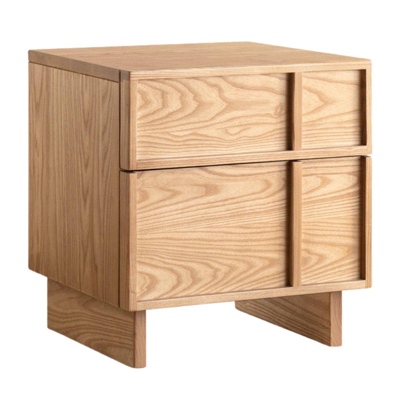 Red Oak, White Oak, White Ash Solid Wood Two-drawer Nightstand
