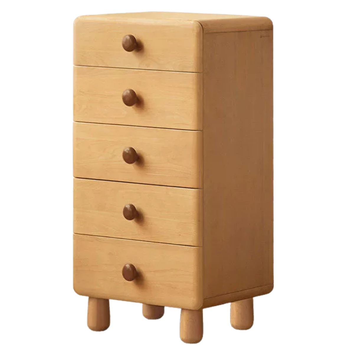 Beech Solid Wood, Solid Rubberwood Kids Combo Dresser with Round Wood Knobs