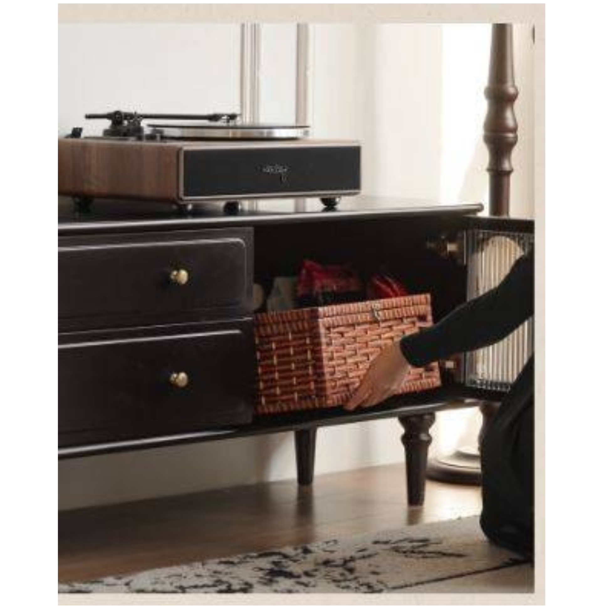 Solid RubberWood French Retro TV Stand