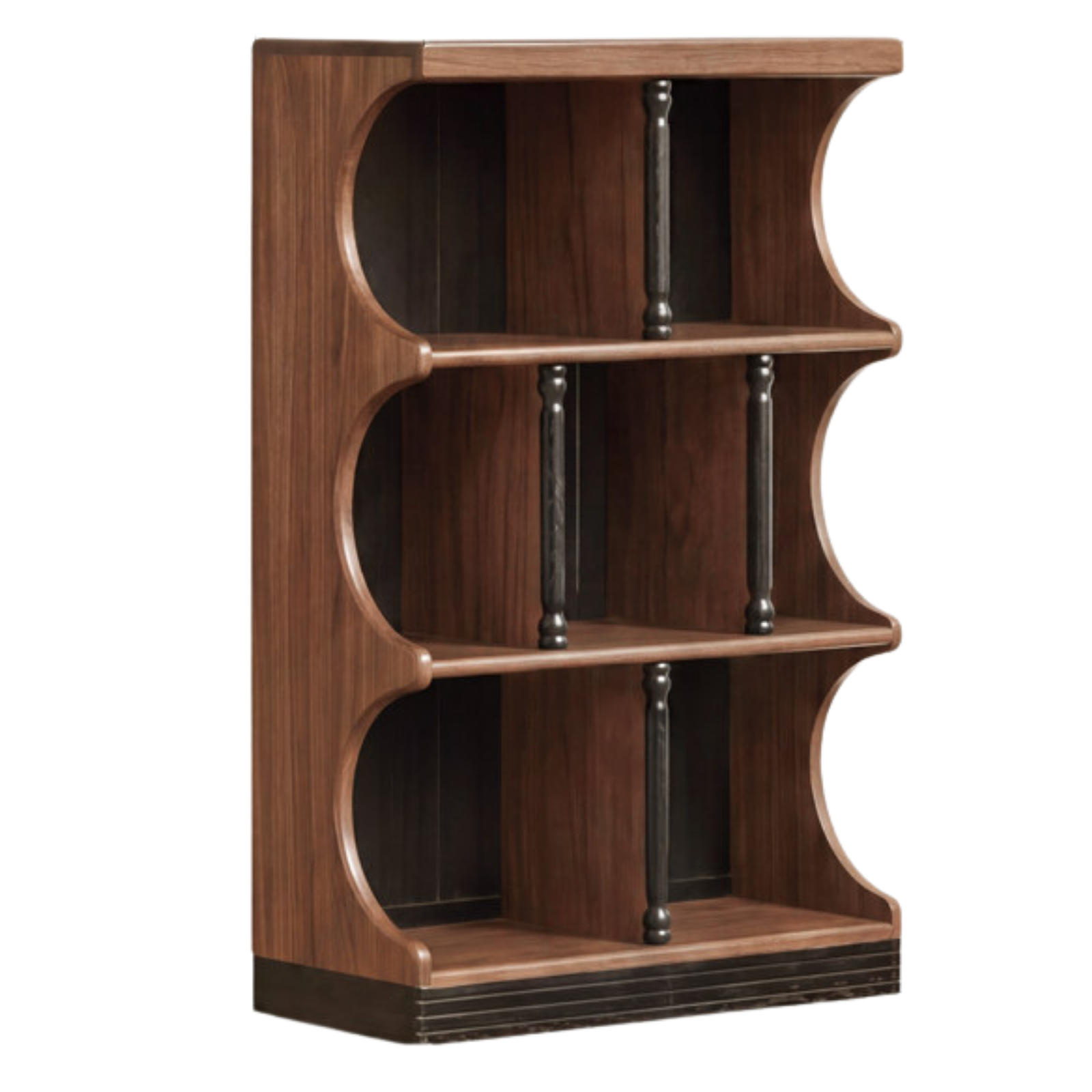 Oak, Black Walnut Solid Wood French Retro Bookcase
