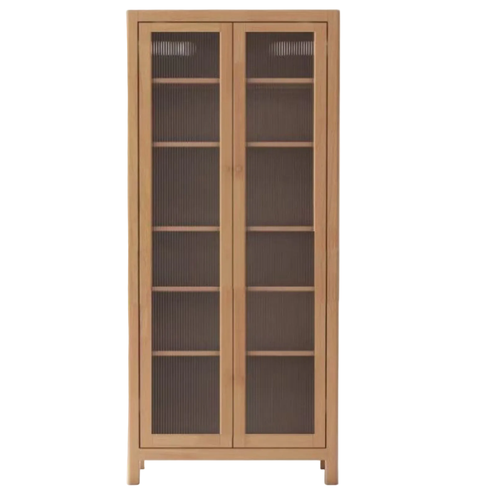 Solid Rubberwood Bookcase with Storage and Display Shelves