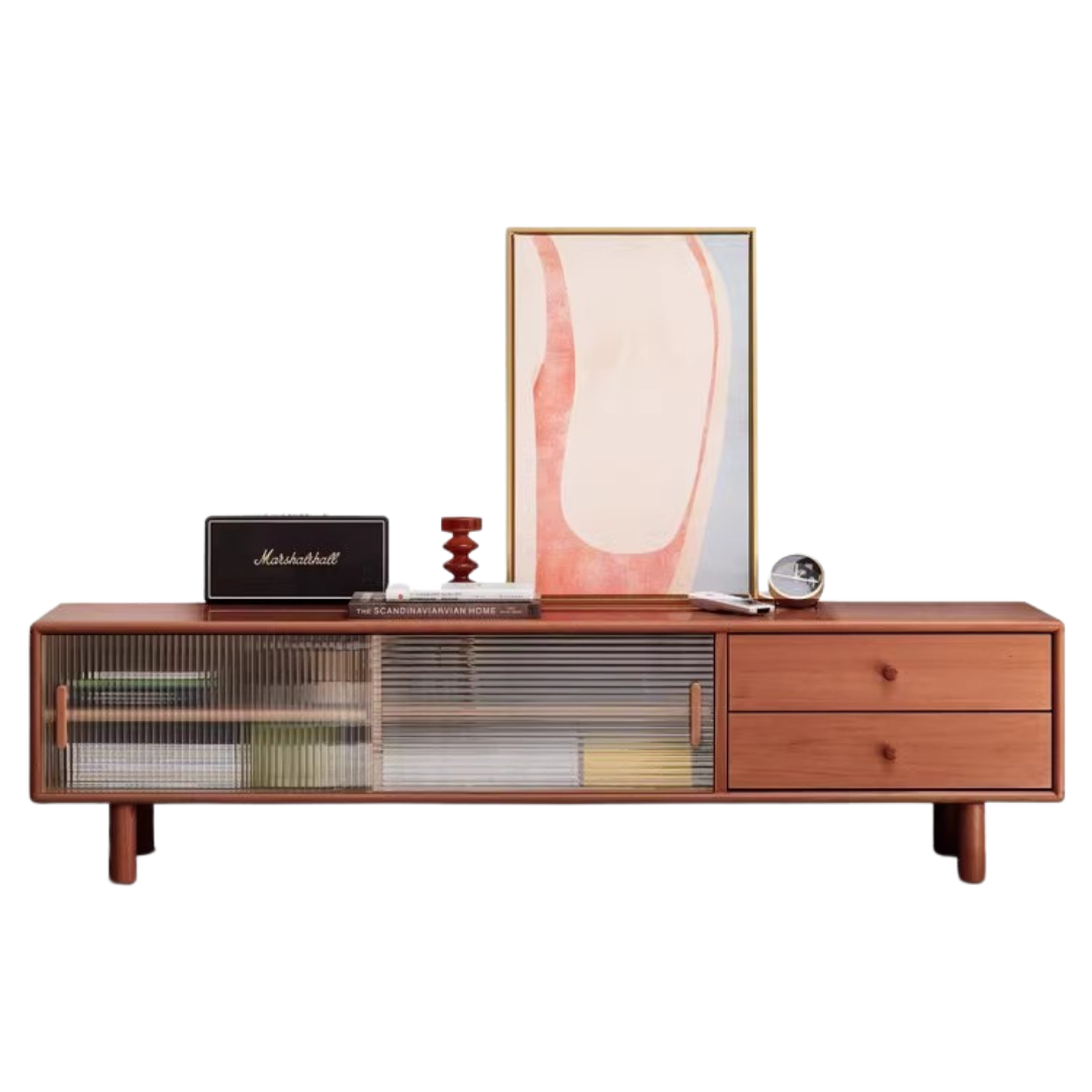 Beech Solid Wood Large TV Cabinet.