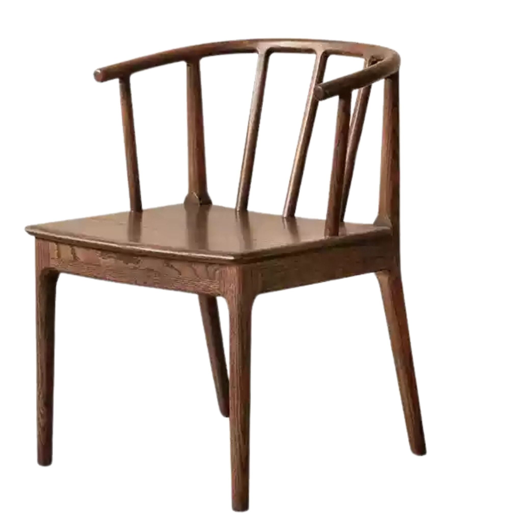 Oak, Black Walnut Solid Wood Round Tea Chair
