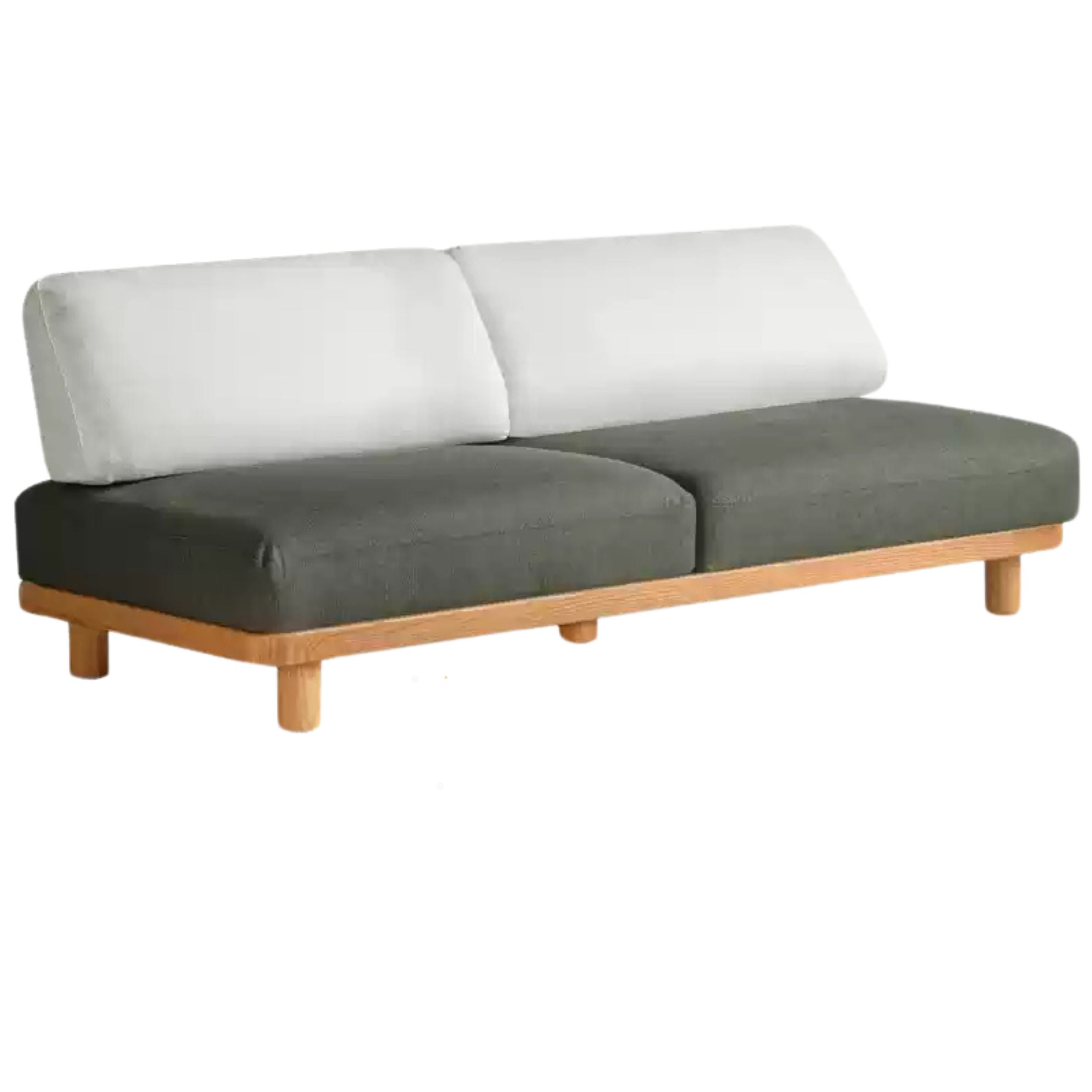 Oak Solid Wood Sofa Imitation Cotton and Linen