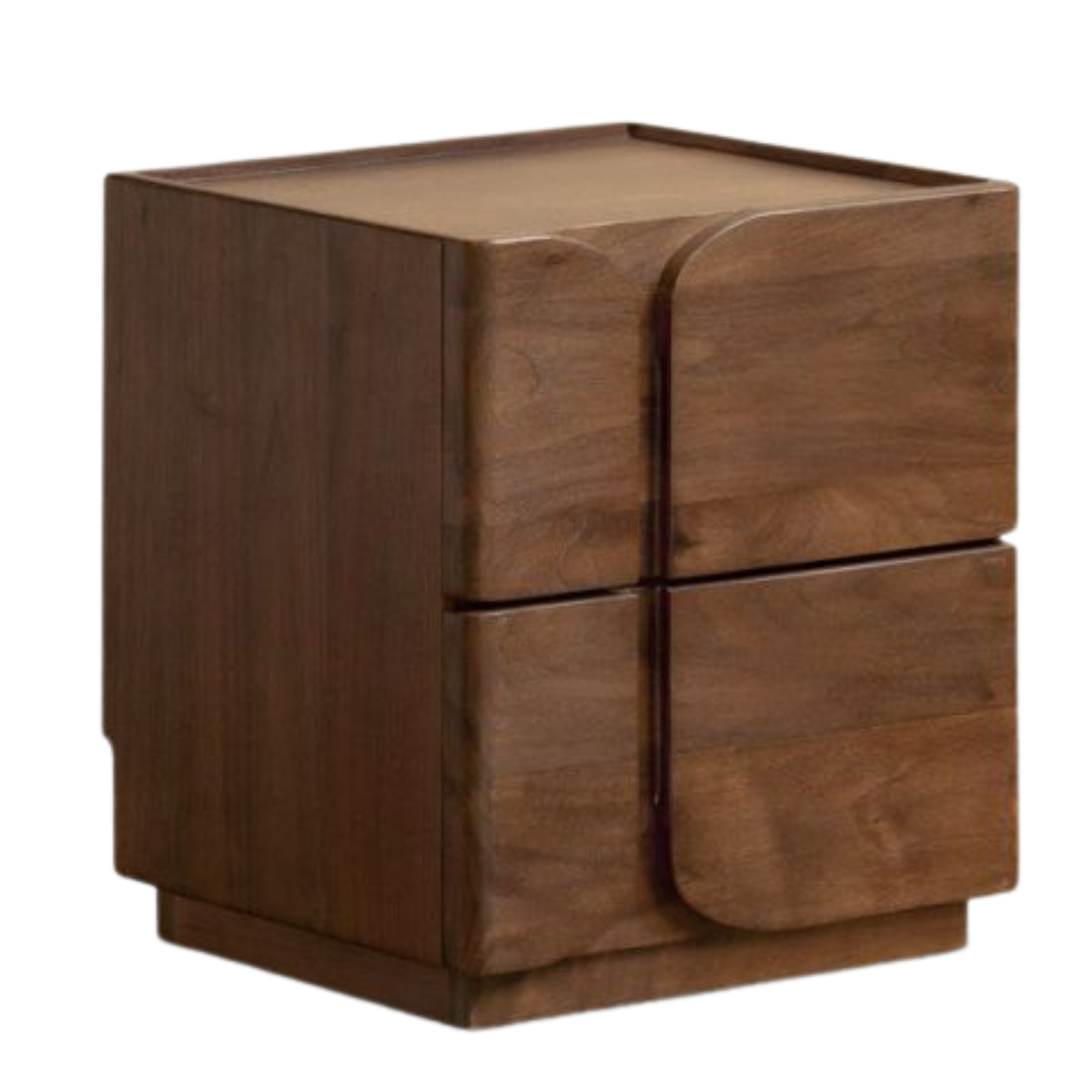 Black Walnut Solid Wood Nightstand with Light Luxury Storage Cabinet