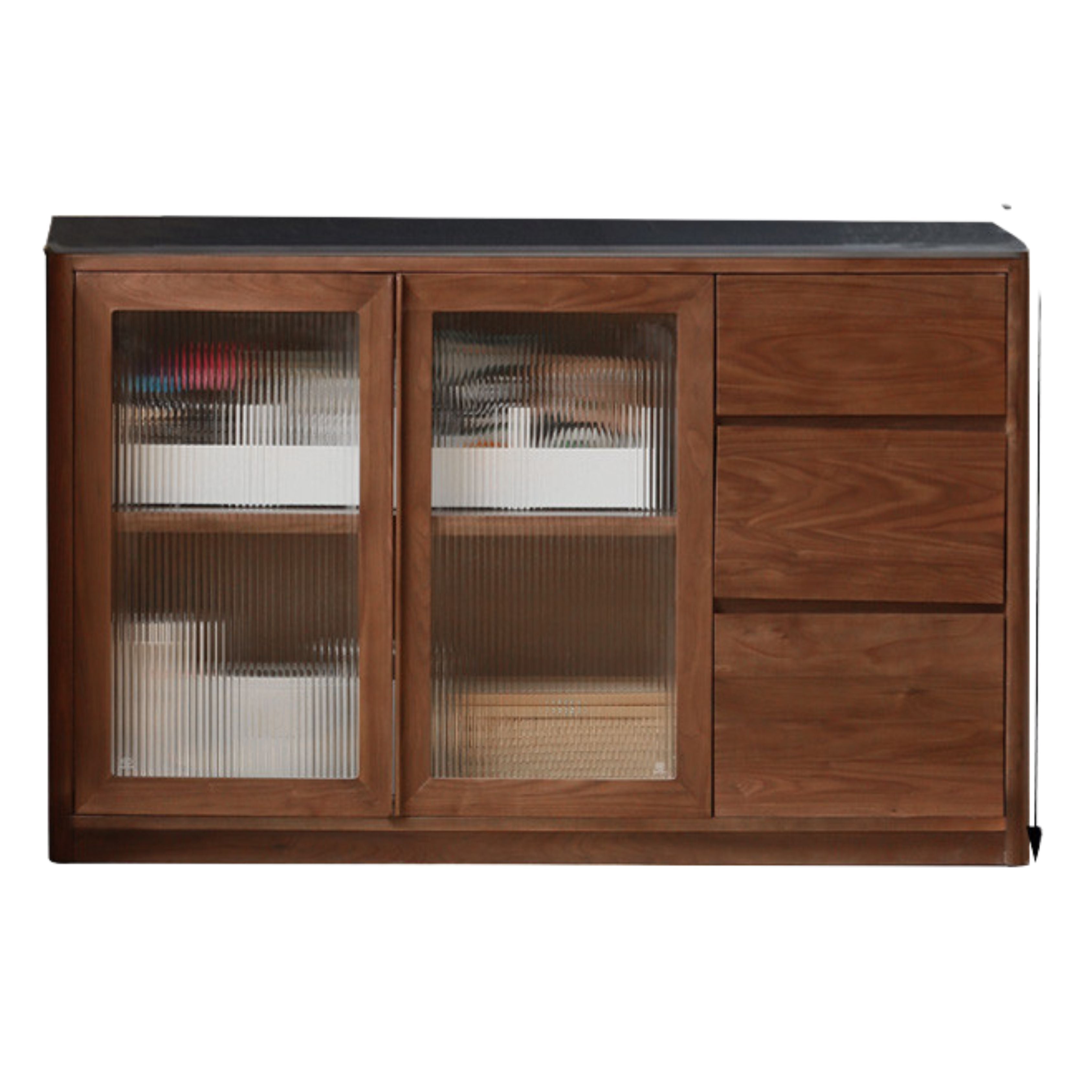 Black Walnut, Ash, Sandalwood Solid Wood Sideboard Hole Storage
