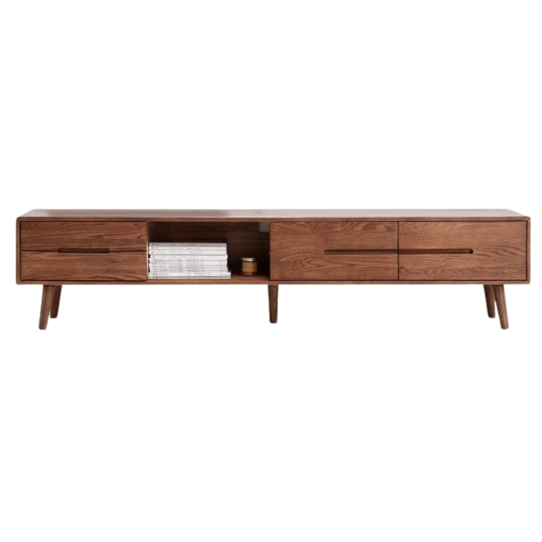 Oak, Rubberwood, Beech Solid Wood TV Stand Sliding Door.