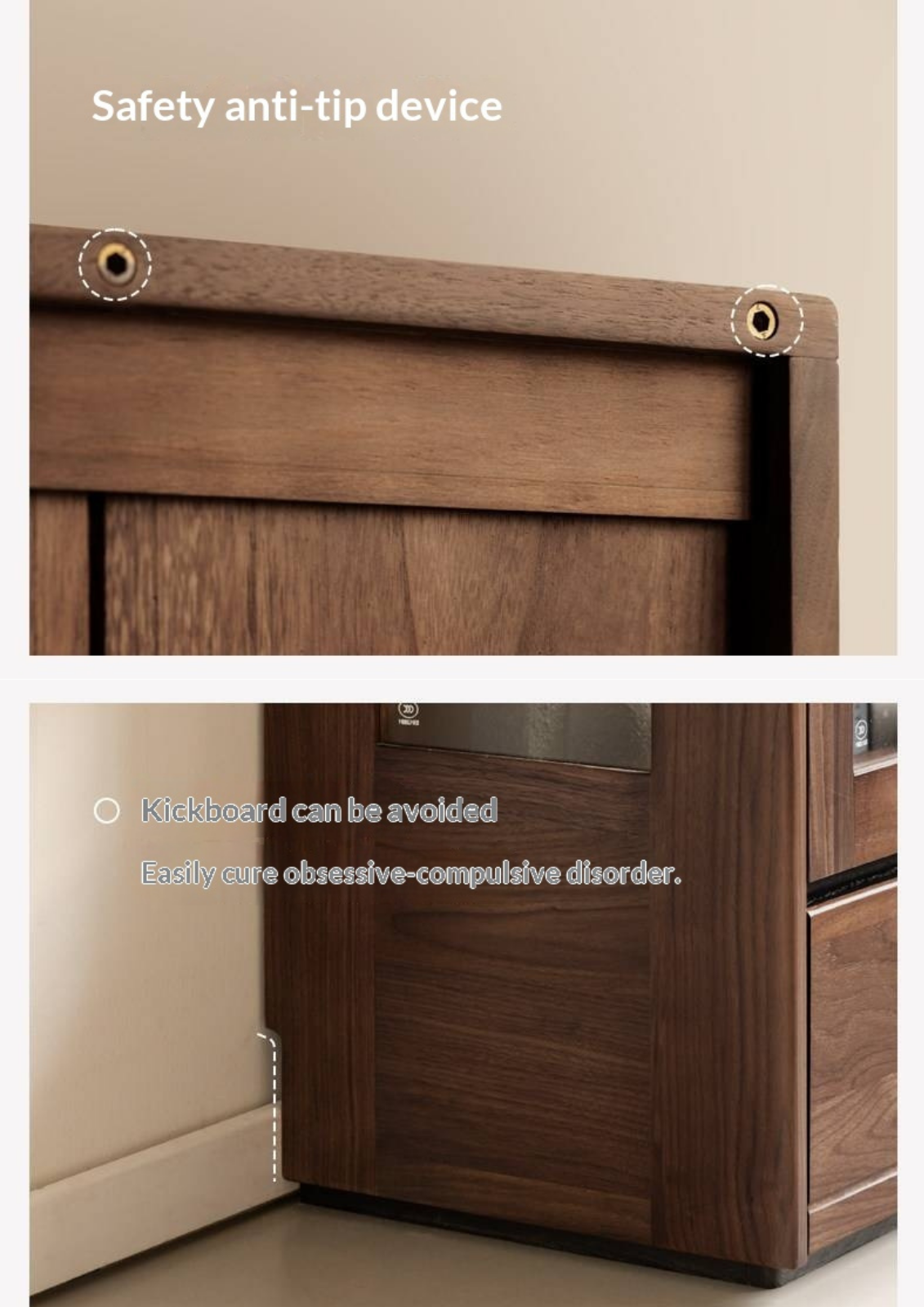 Black Walnut, Ash Solid Wood Modern Study Glass Bookcase