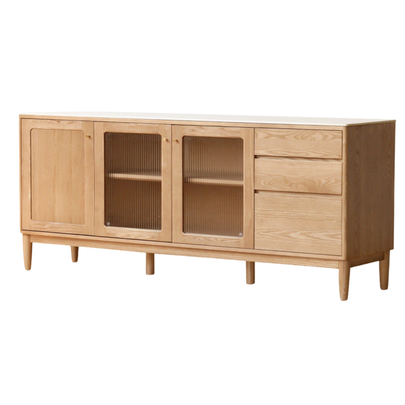 Ash Solid Wood Rock Board Dining Sideboard