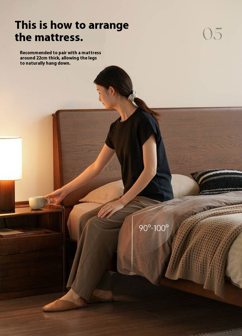 Oak Solid Wood Modern Bed