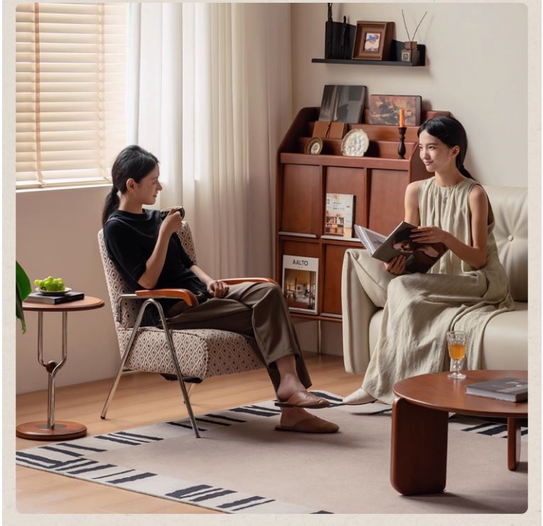 Beech Solid Wood Fabric Sofa Chair