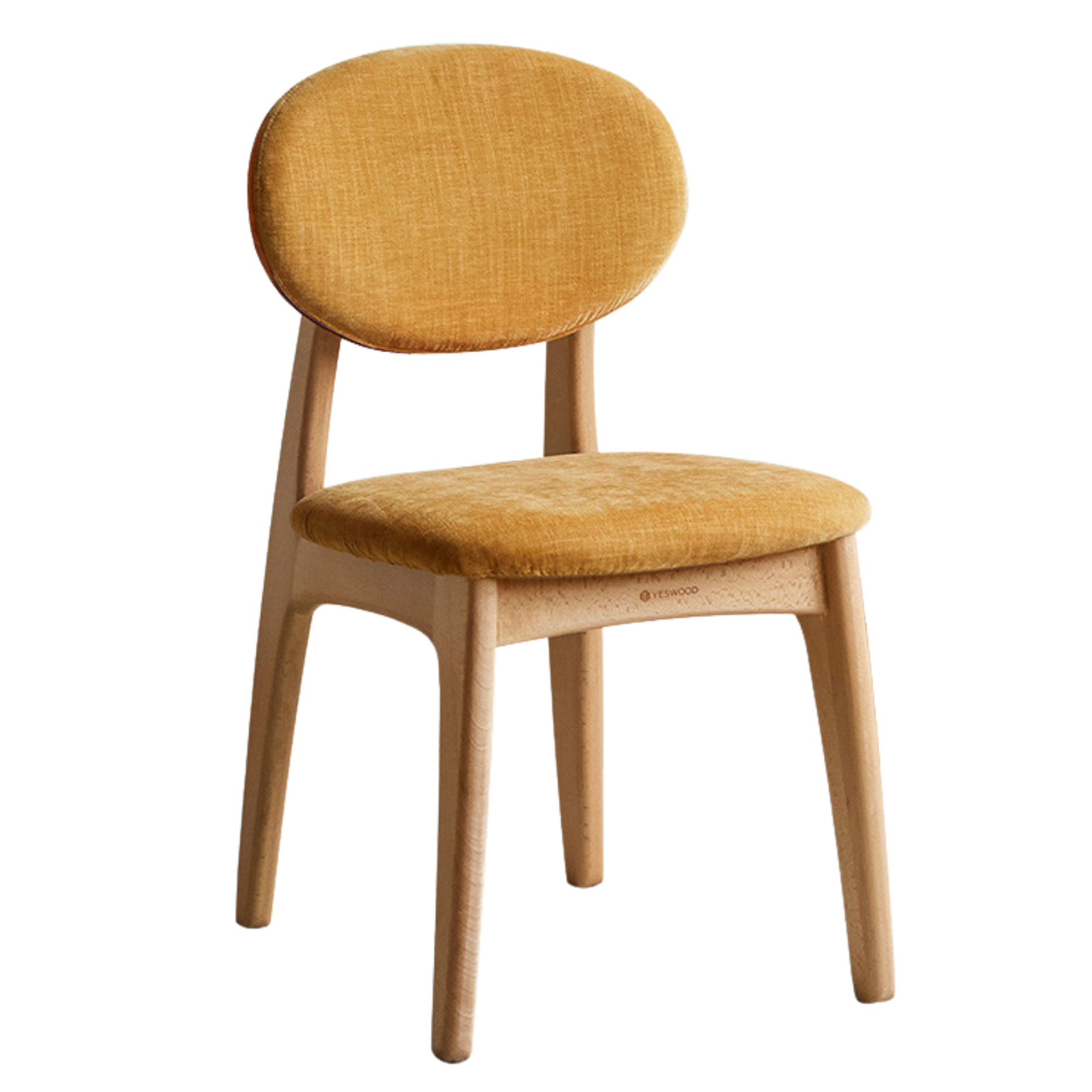 Beech Solid Wood Kids Study Chair with Oval Upholstered Back