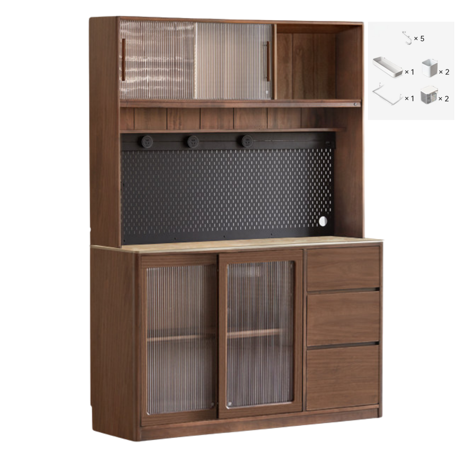 Sandalwood, Ash, White Ash Solid Wood Rock Board Modern Sideboard