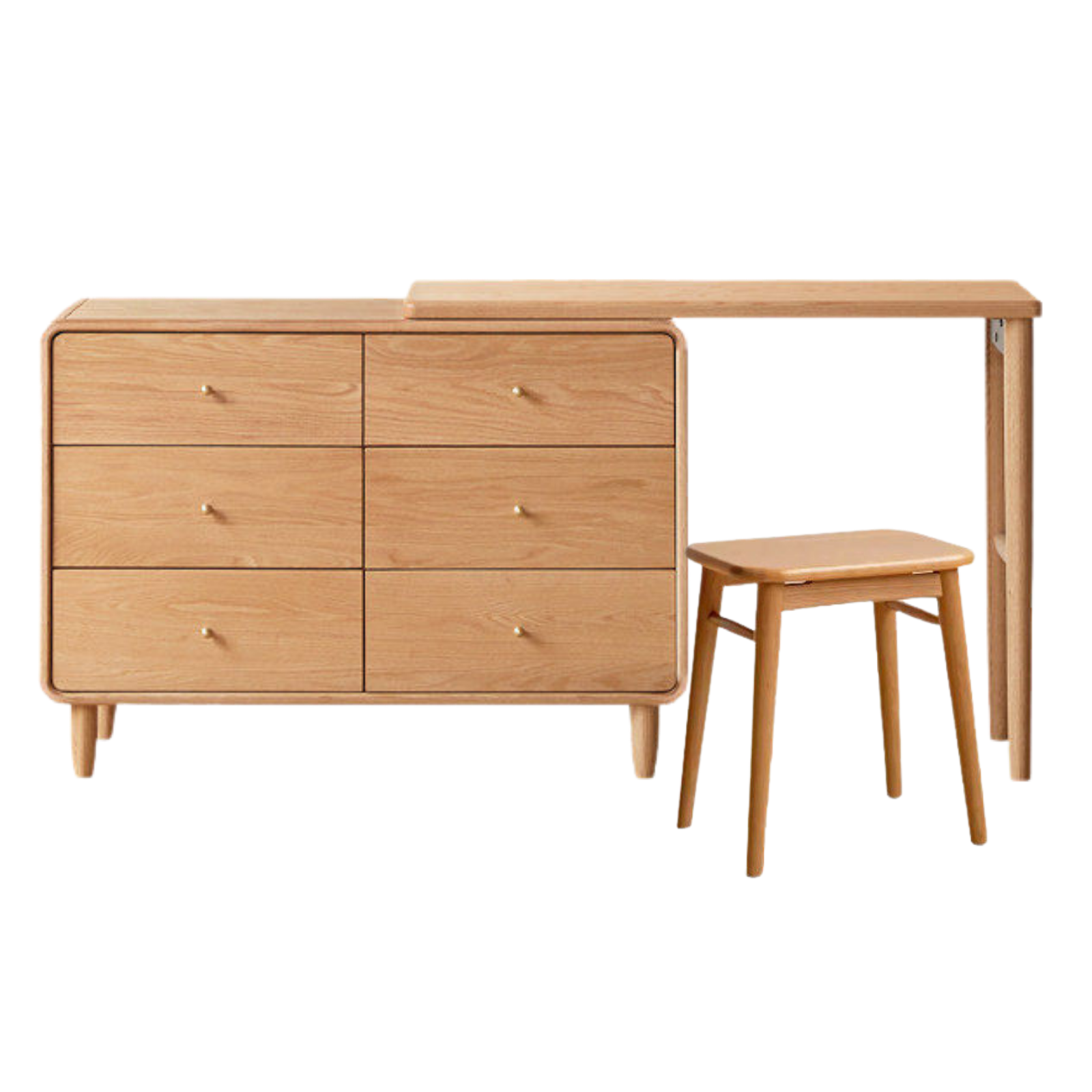 Oak Solid Wood Retractable Vanity Table.