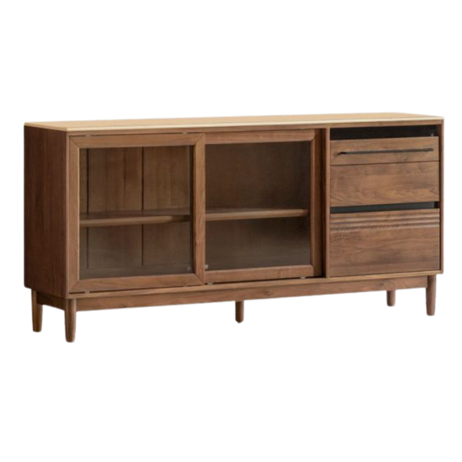 Black Walnut Solid Wood Italian-Style Sideboard – Sleek Buffet Cabinet