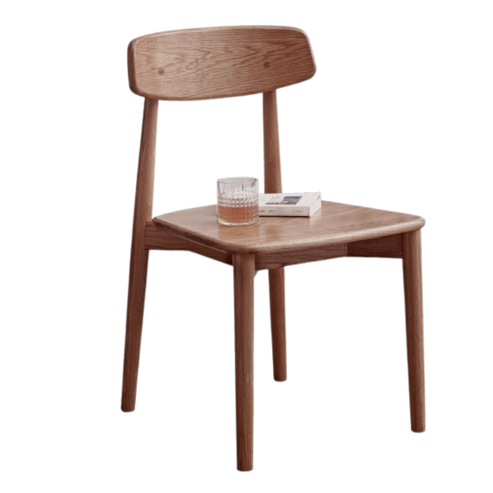 Black Walnut, Ash, Oak, Beech Solid Wood, Solid RubberWood Dining Chair 4pcs Set