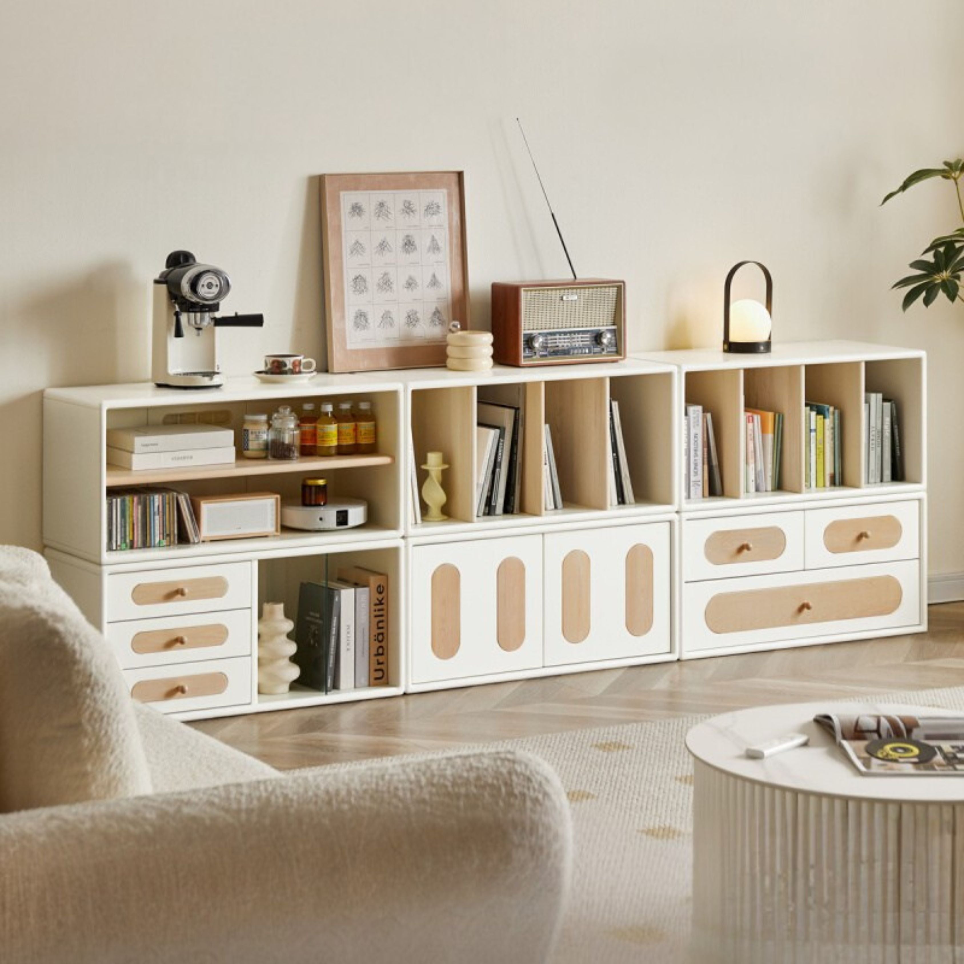 Rubber Solid wood Free Combination TV Cabinet.