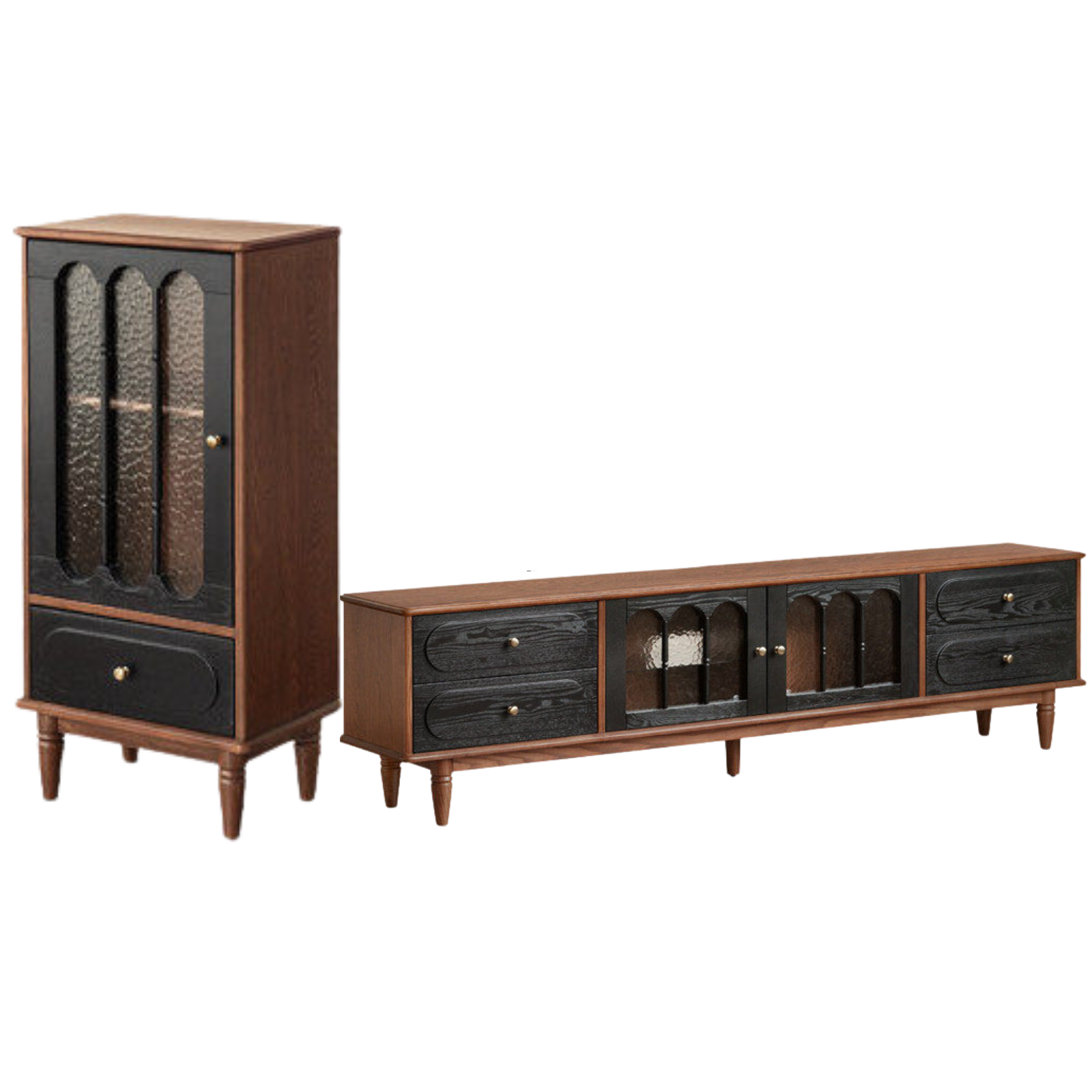 Ash Solid Wood French Retro TV Cabinet
