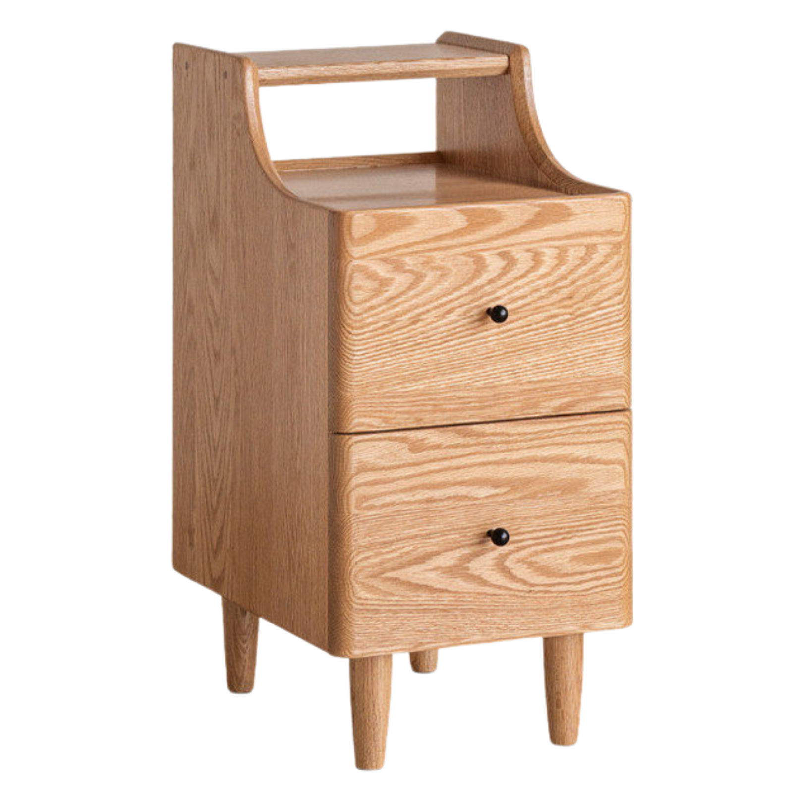 Oak, Ash Solid Wood, Solid Rubberwood Nightstand.