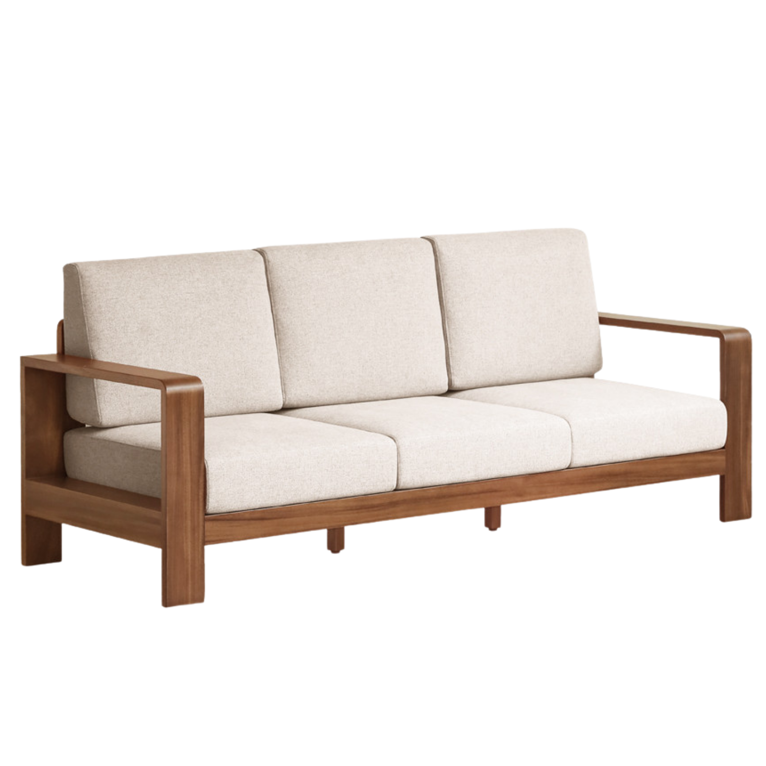 South American walnut, Oak solid wood, Rubberwood Fabric Sofa