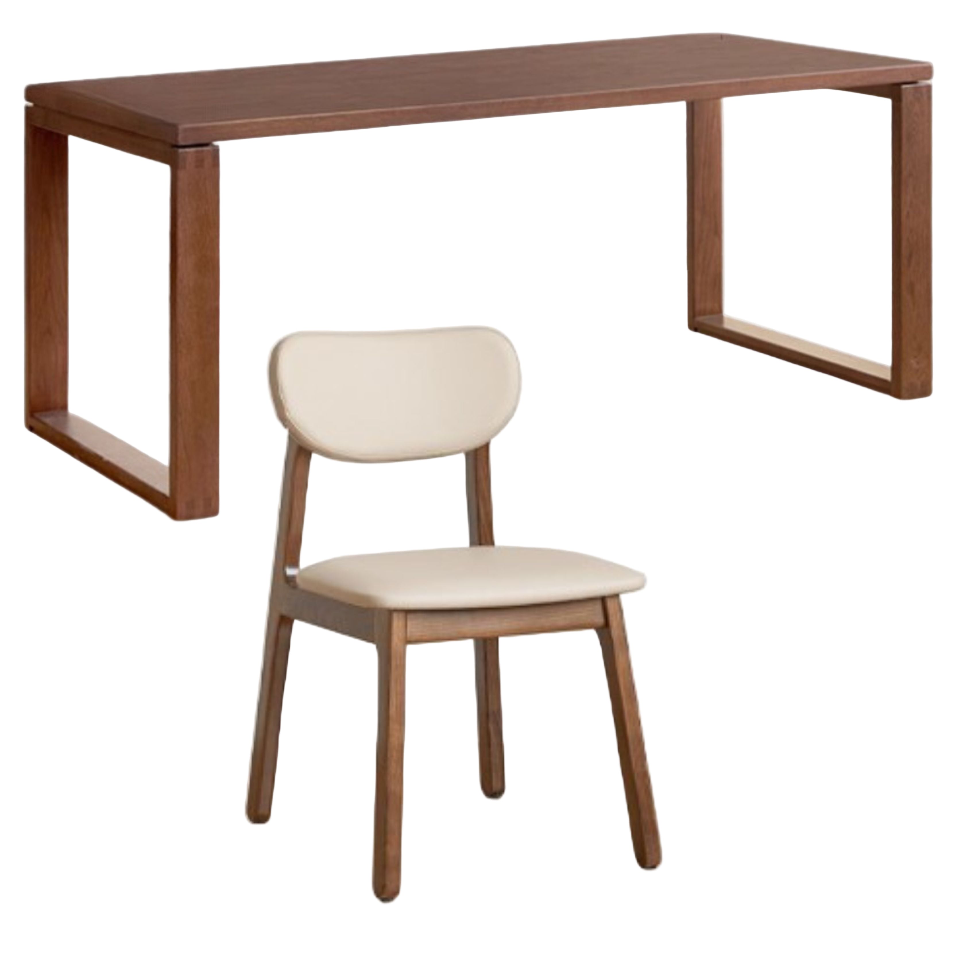 Black Walnut, Oak Solid Wood Long Dining Table